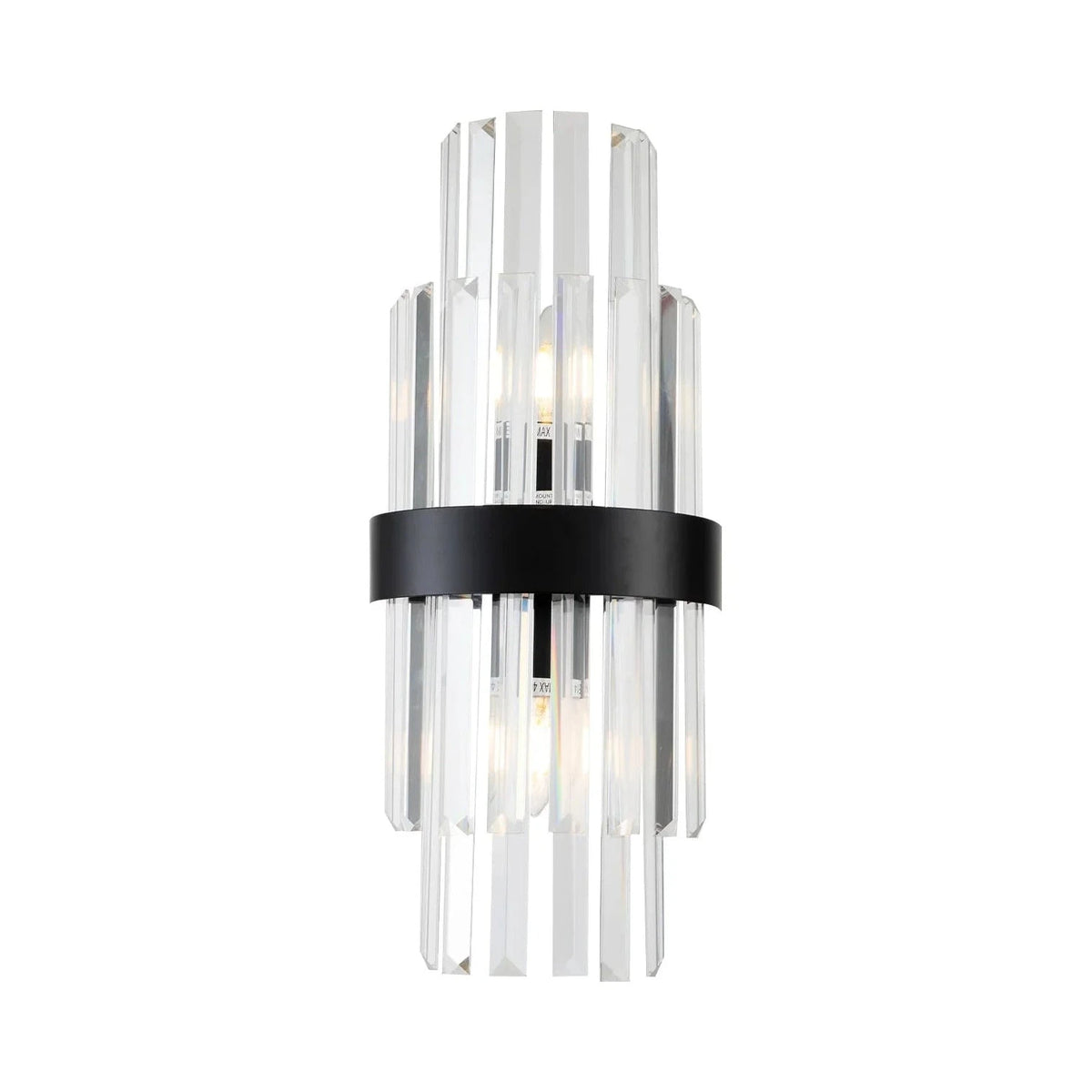Regency Matt Black & Clear Glass Wall Light