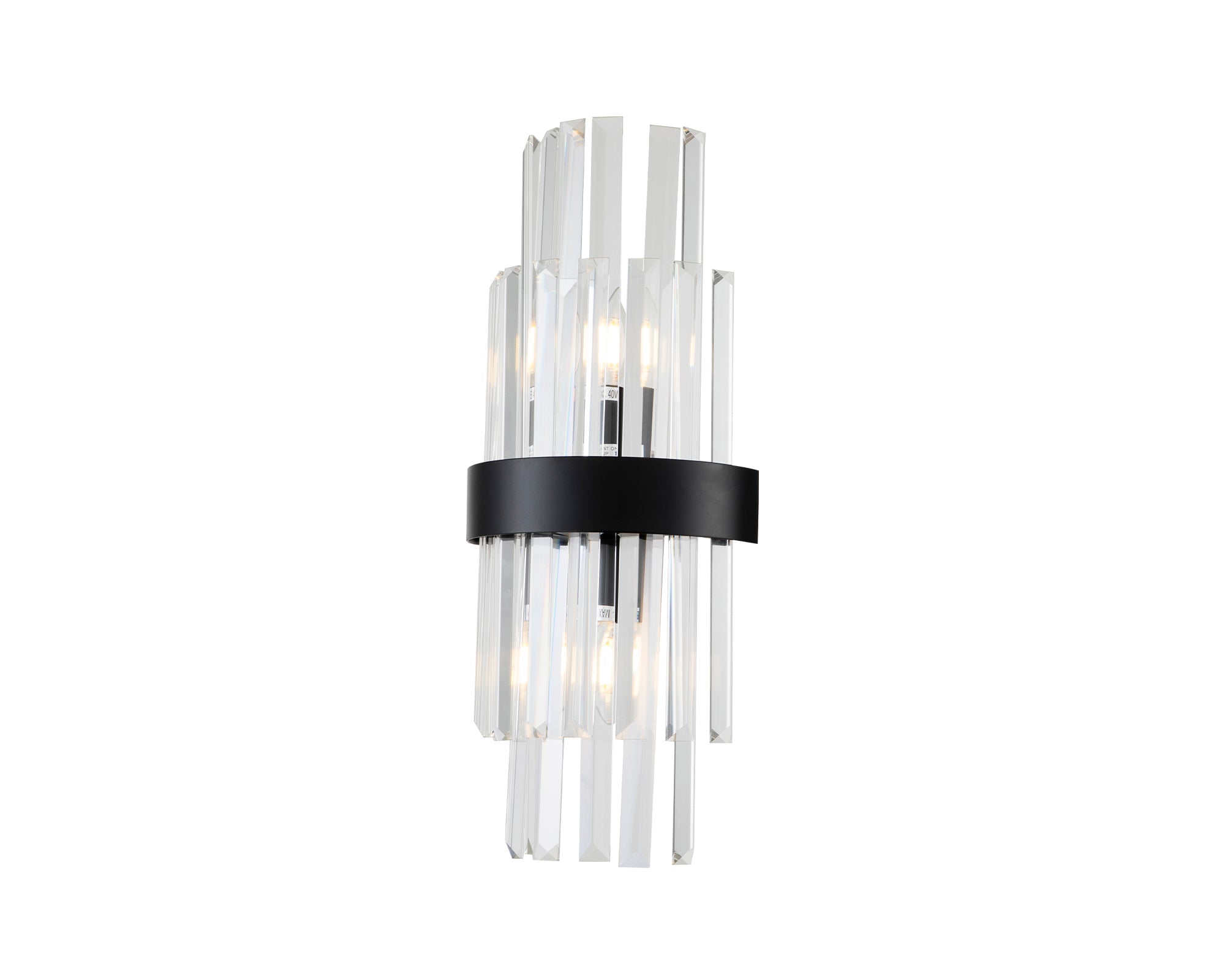 Regency Matt Black & Clear Glass Wall Light
