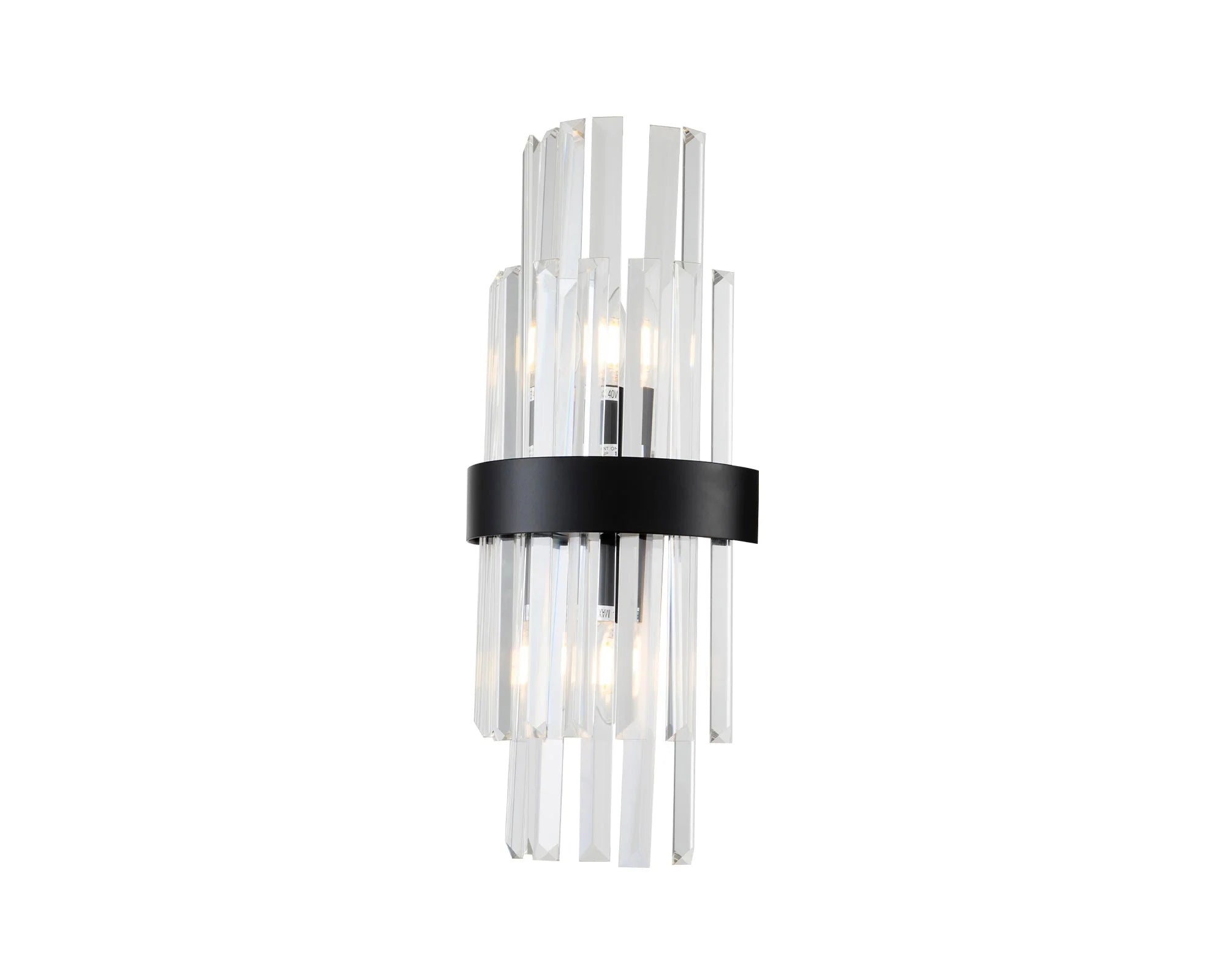 Regency Matt Black & Clear Glass Wall Light
