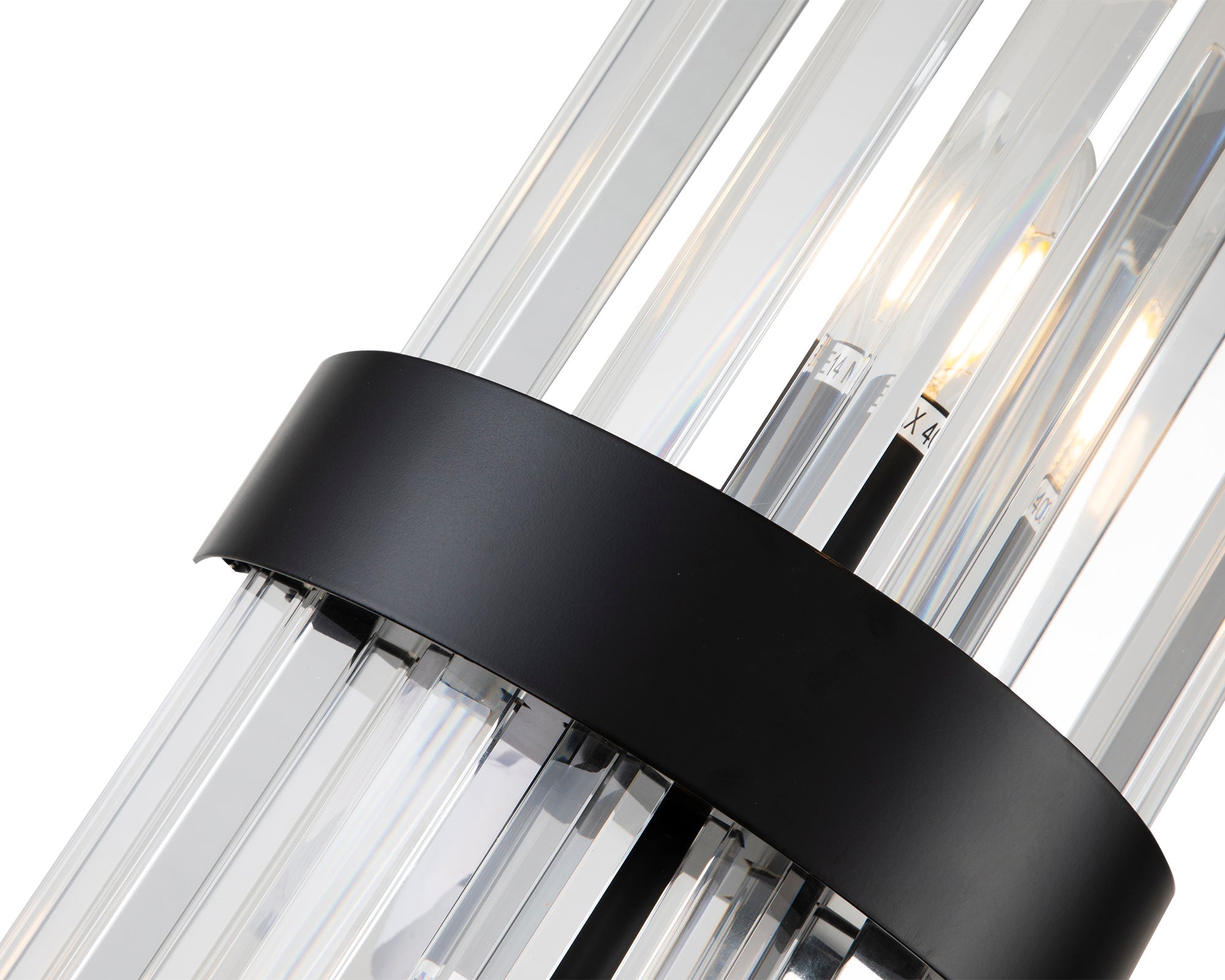 Regency Matt Black & Clear Glass Wall Light