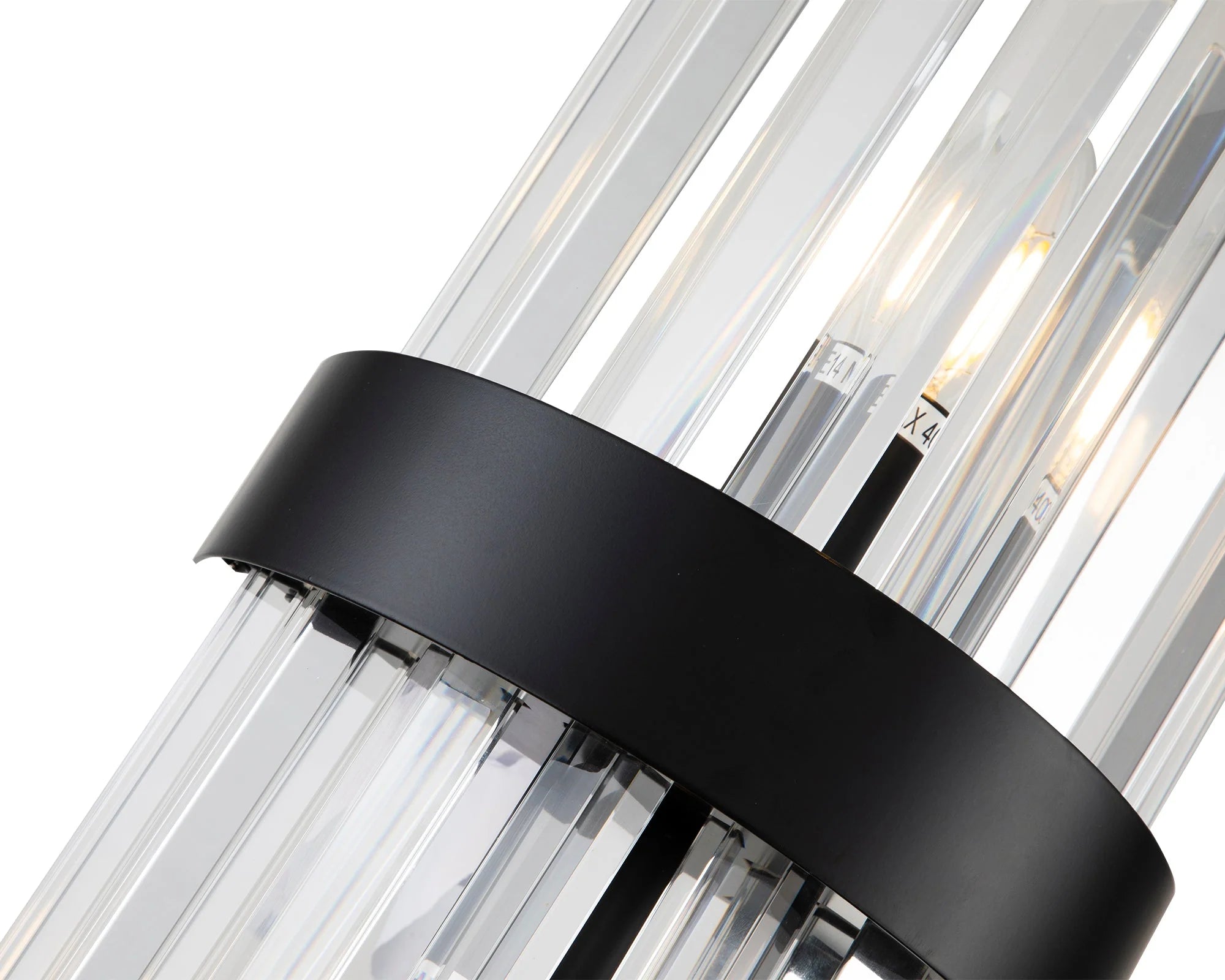 Regency Matt Black & Clear Glass Wall Light