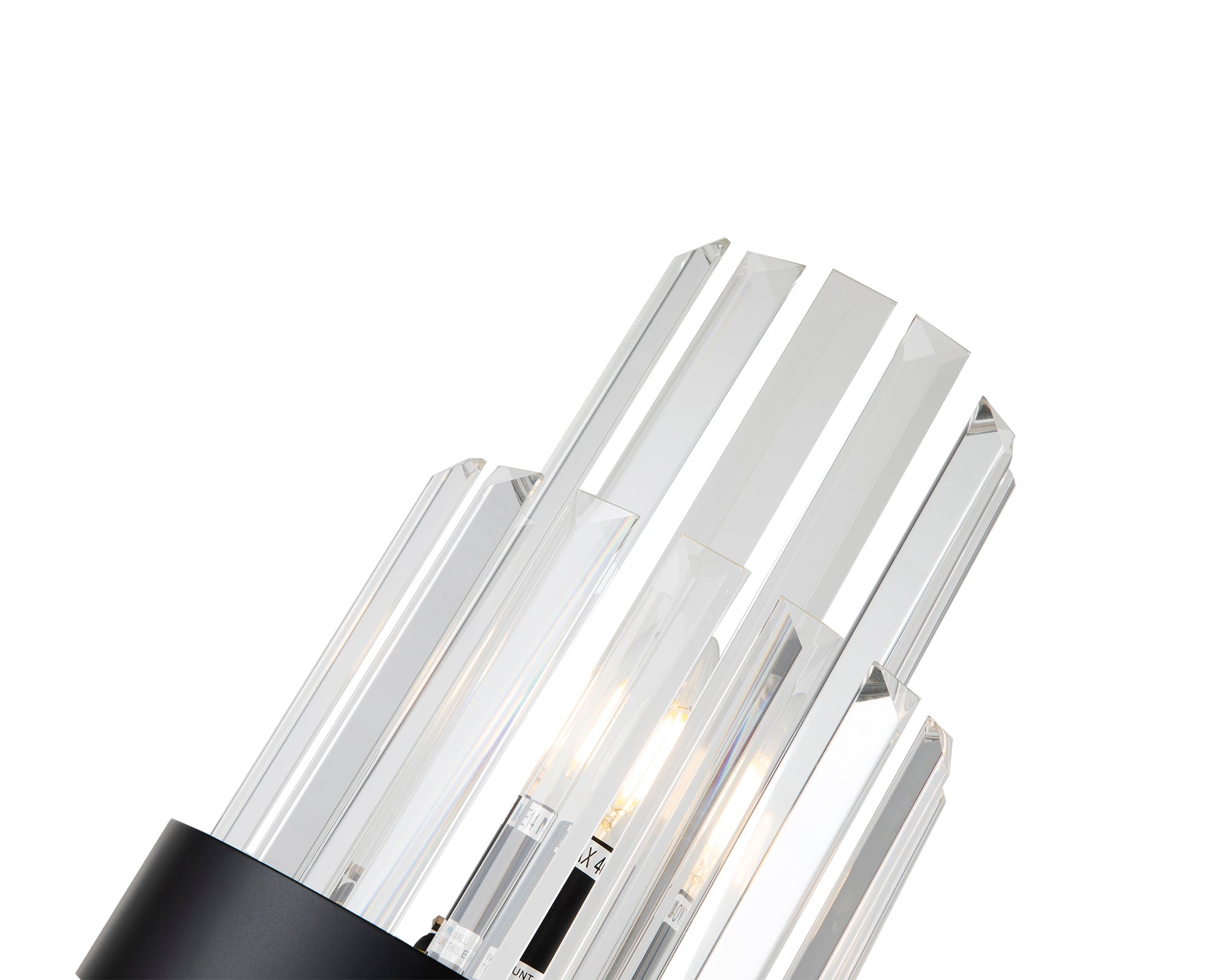 Regency Matt Black & Clear Glass Wall Light