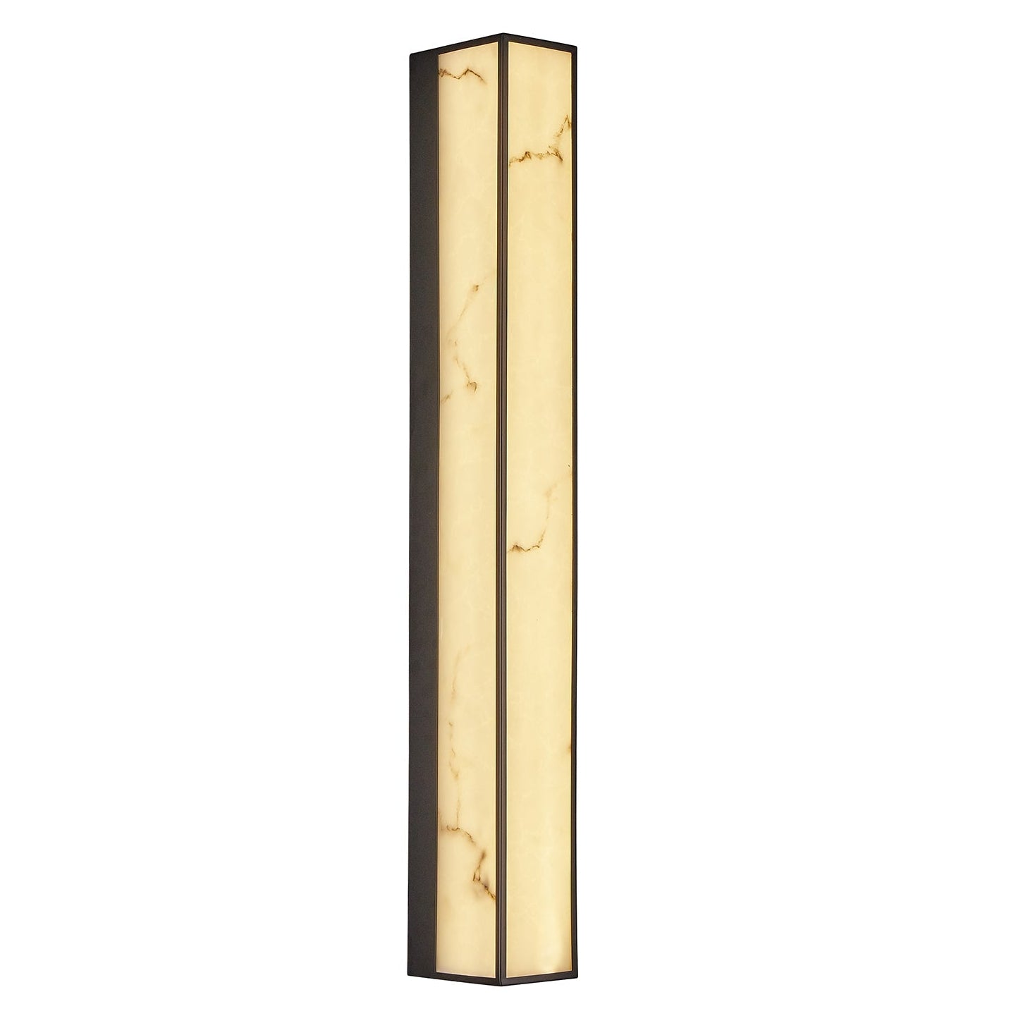 Stripe Matt Black Iron & Faux Alabaster Wall Light