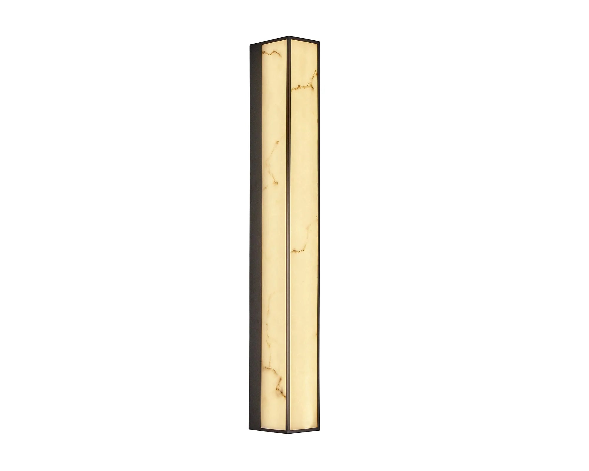 Stripe Matt Black Iron & Faux Alabaster Wall Light