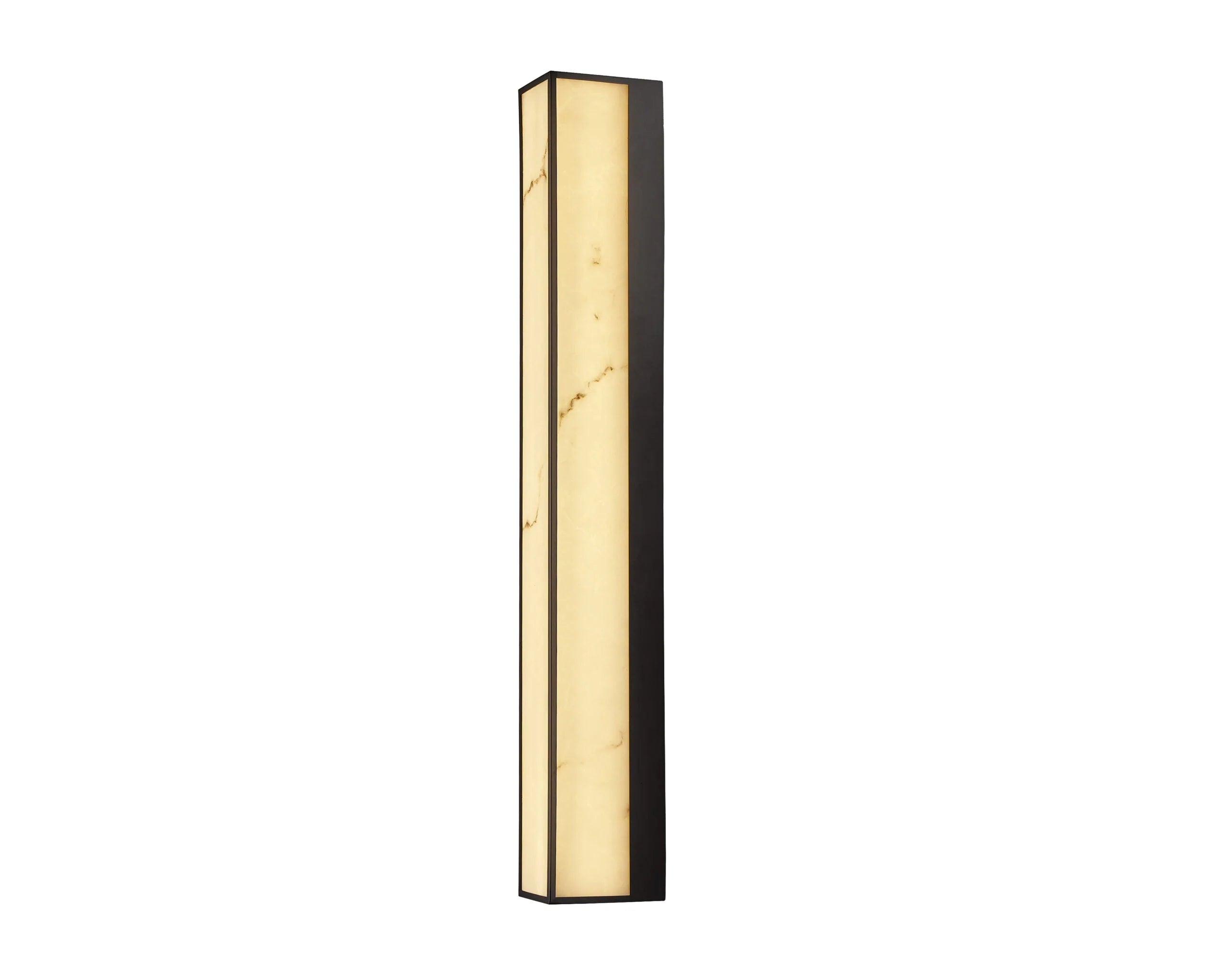 Stripe Matt Black Iron & Faux Alabaster Wall Light
