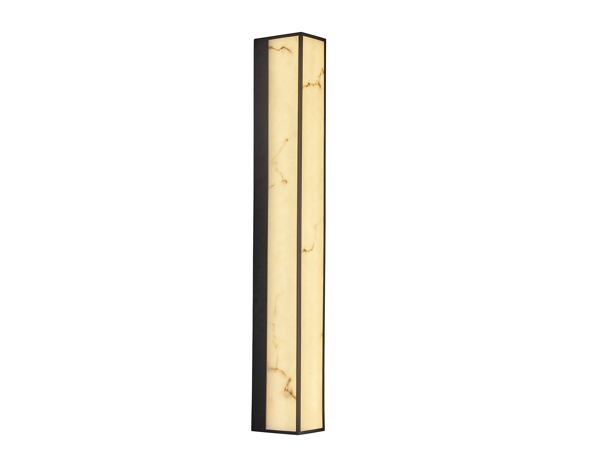 Stripe Wall Light - Matt Black, Iron & Faux Alabaster