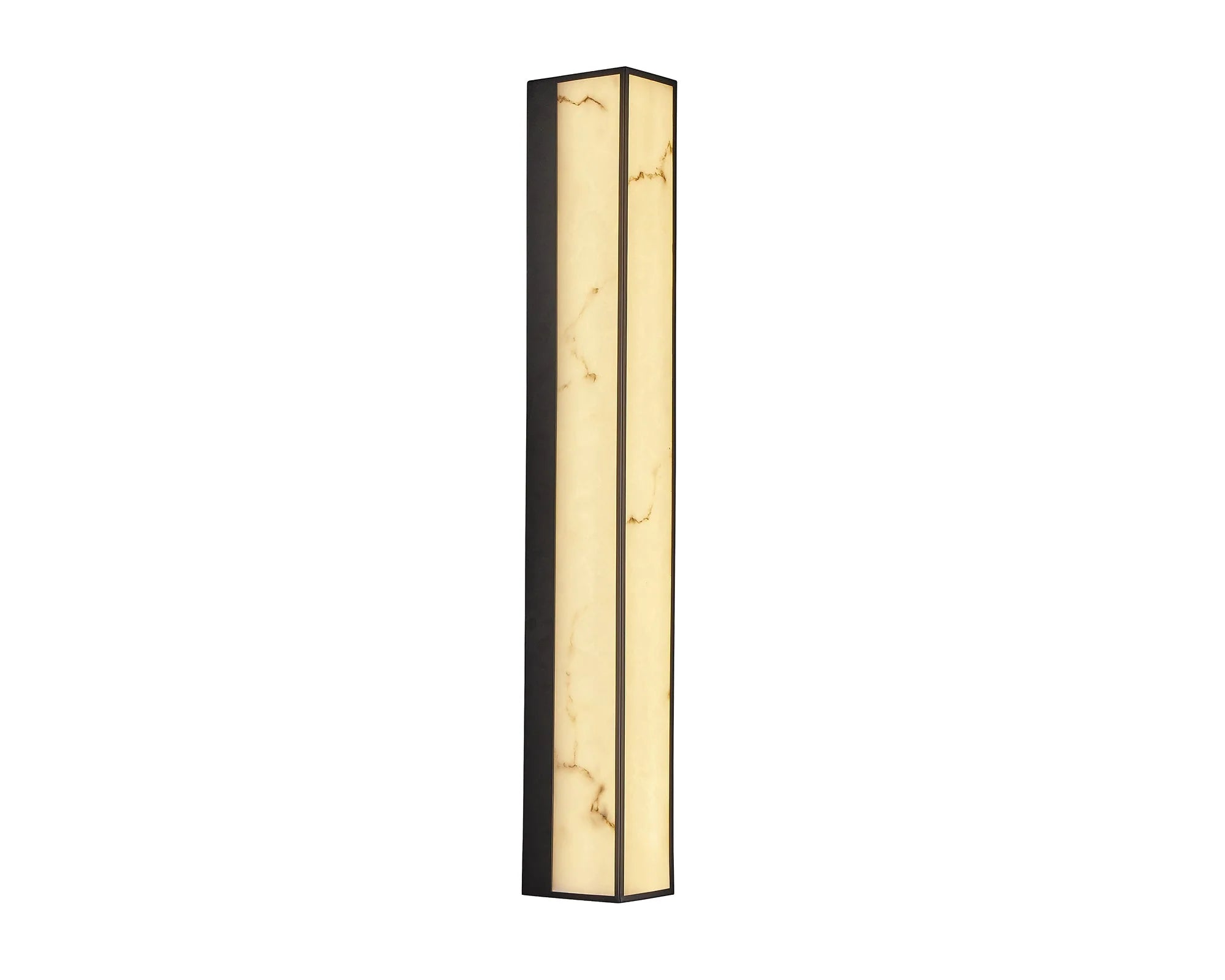Stripe Matt Black Iron & Faux Alabaster Wall Light