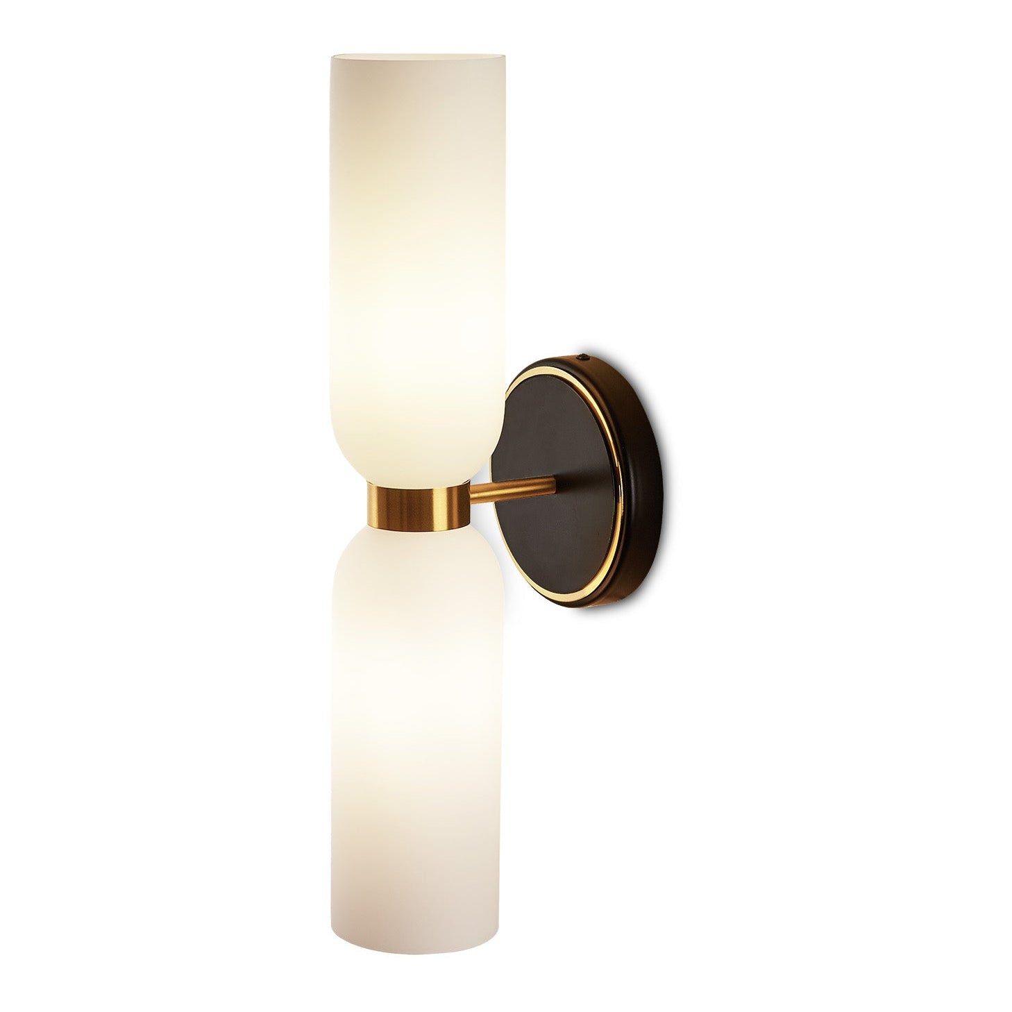 Pawson White Black & Brass Wall Light