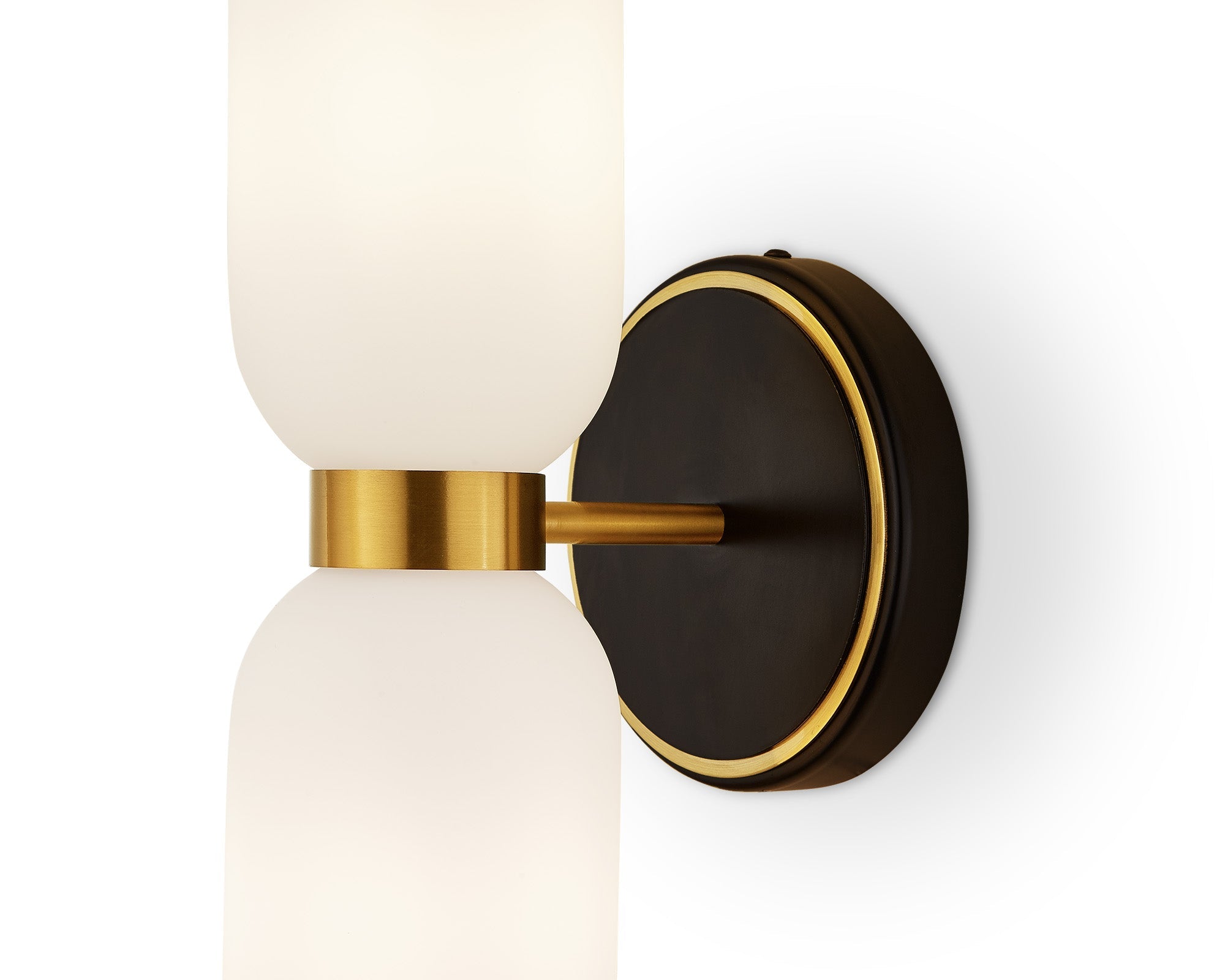 Pawson Wall Light - White,  Black & Brass