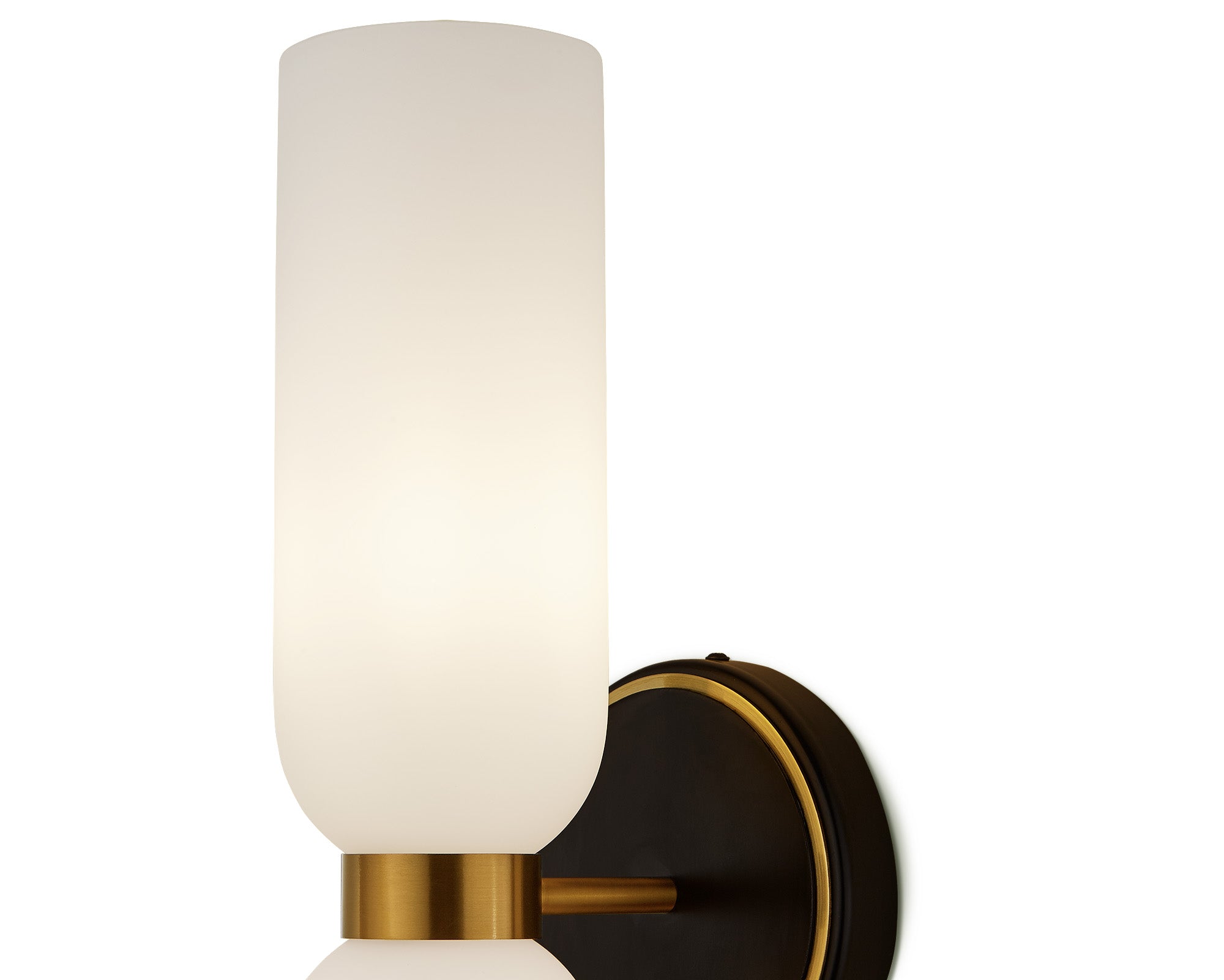 Pawson Wall Light - White,  Black & Brass