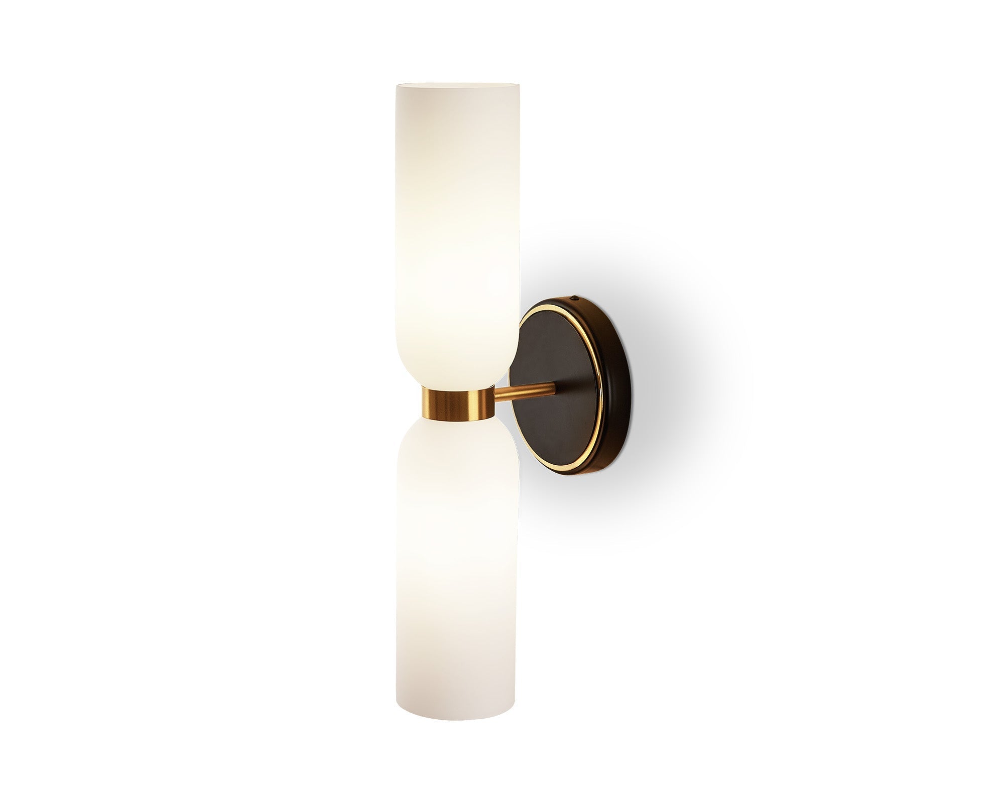 Pawson Wall Light - White,  Black & Brass