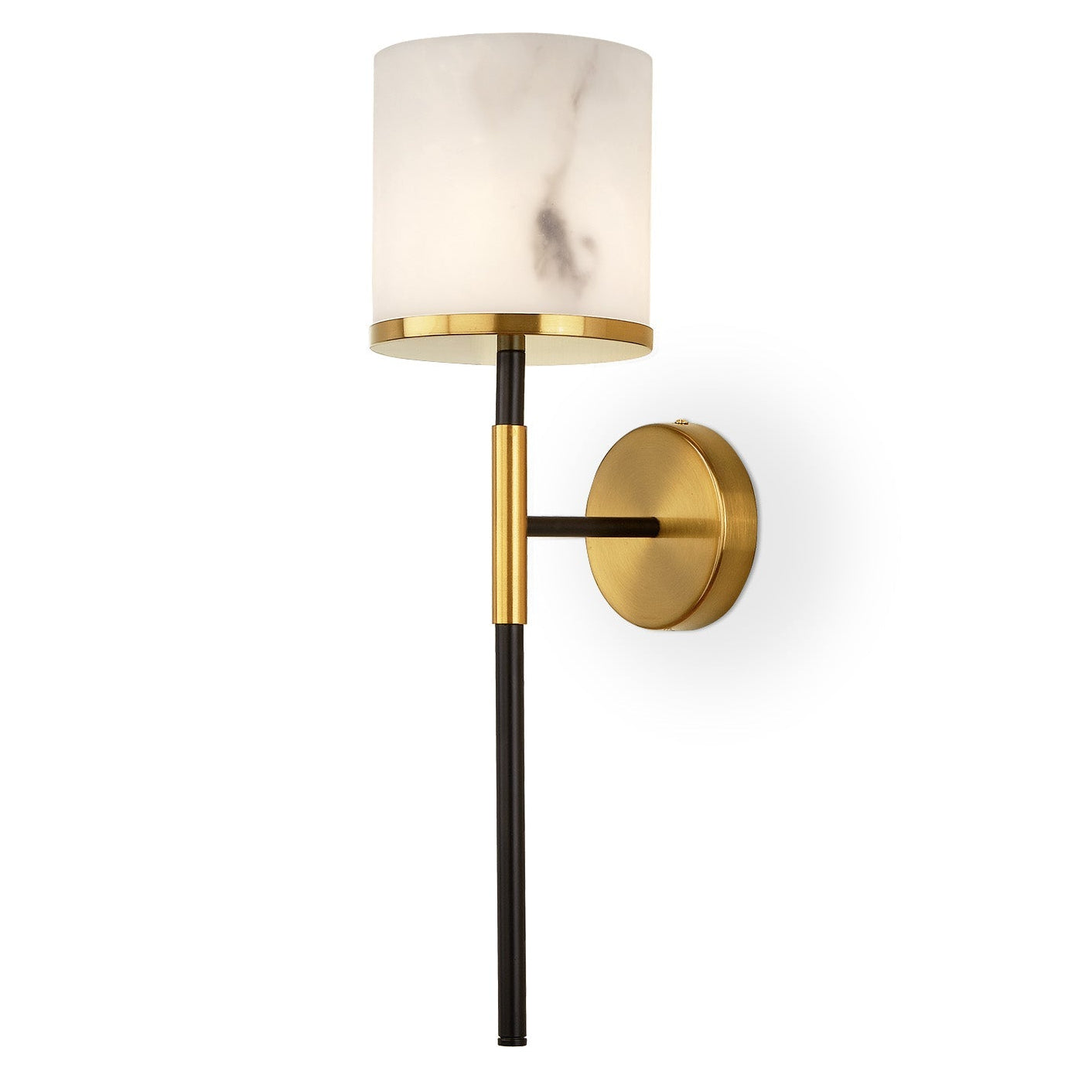 Callum Wall Light - Alabaster Effect & Brass
