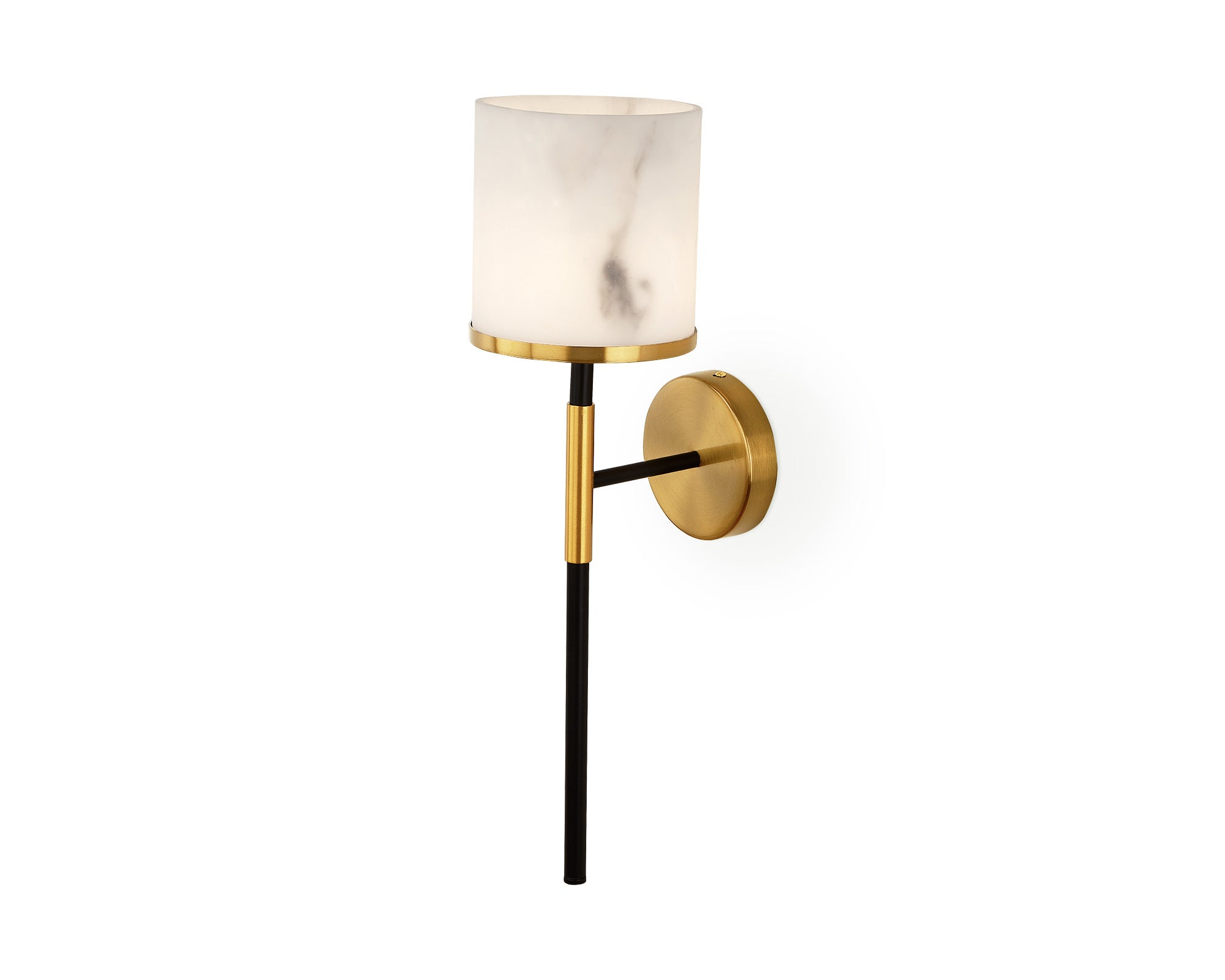 Callum Wall Light - Alabaster Effect & Brass