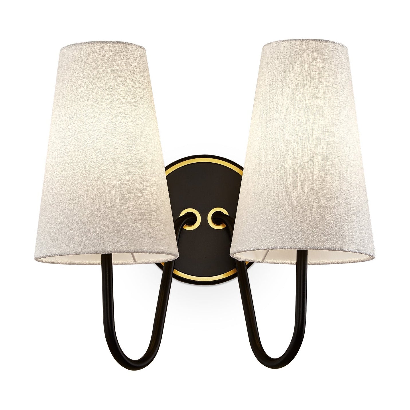Gildan White & Black & Brass Wall Light