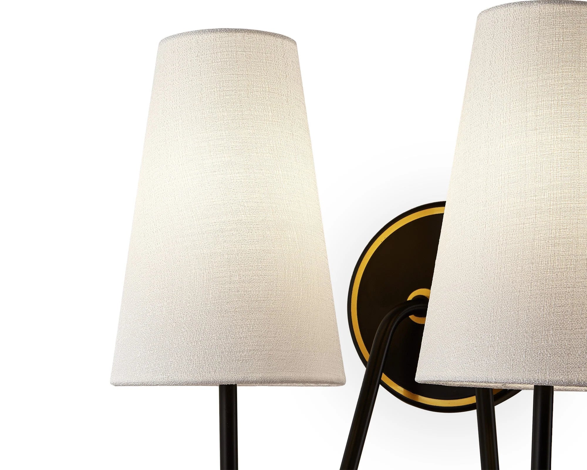 Gildan White & Black & Brass Wall Light