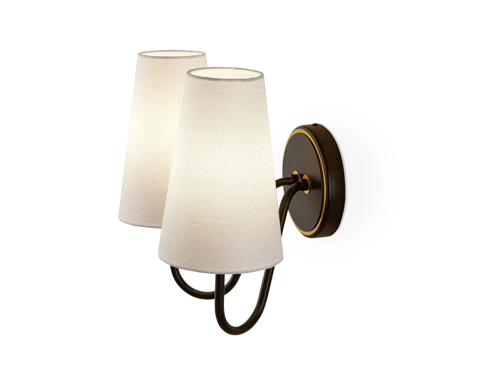 Gildan White & Black & Brass Wall Light