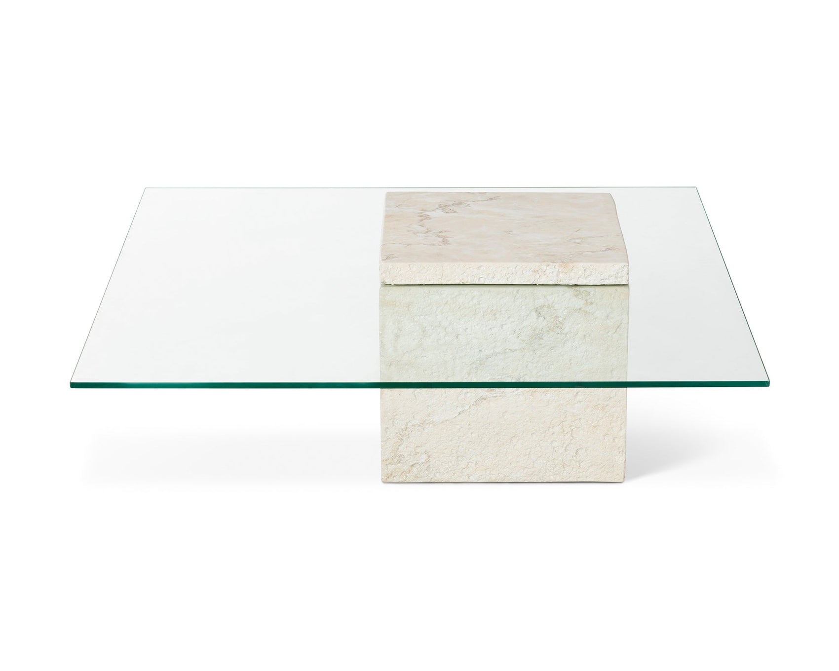 Rock Beige Marble Abstract Coffee Table