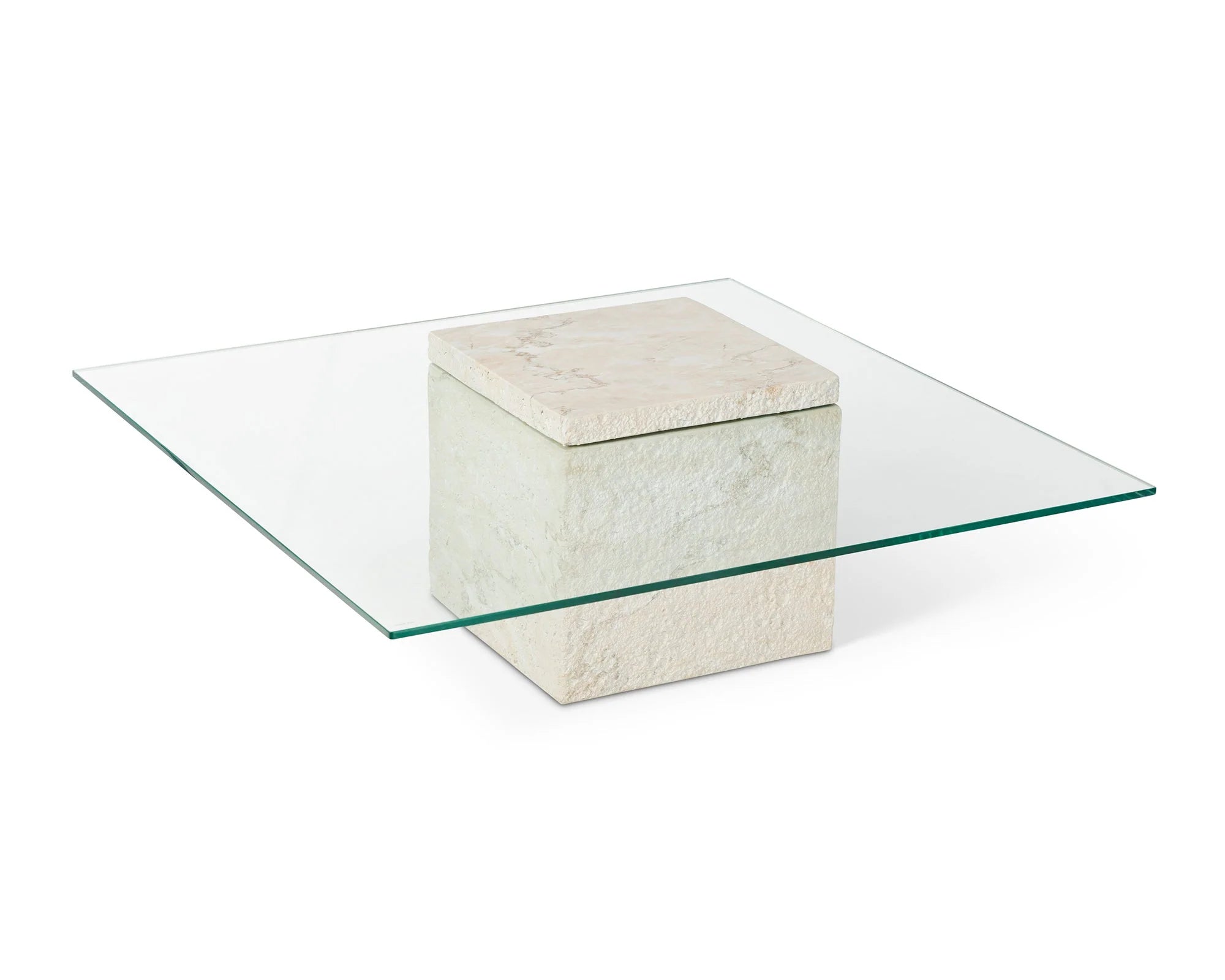 Rock Beige Faux Marble Abstract Coffee Table