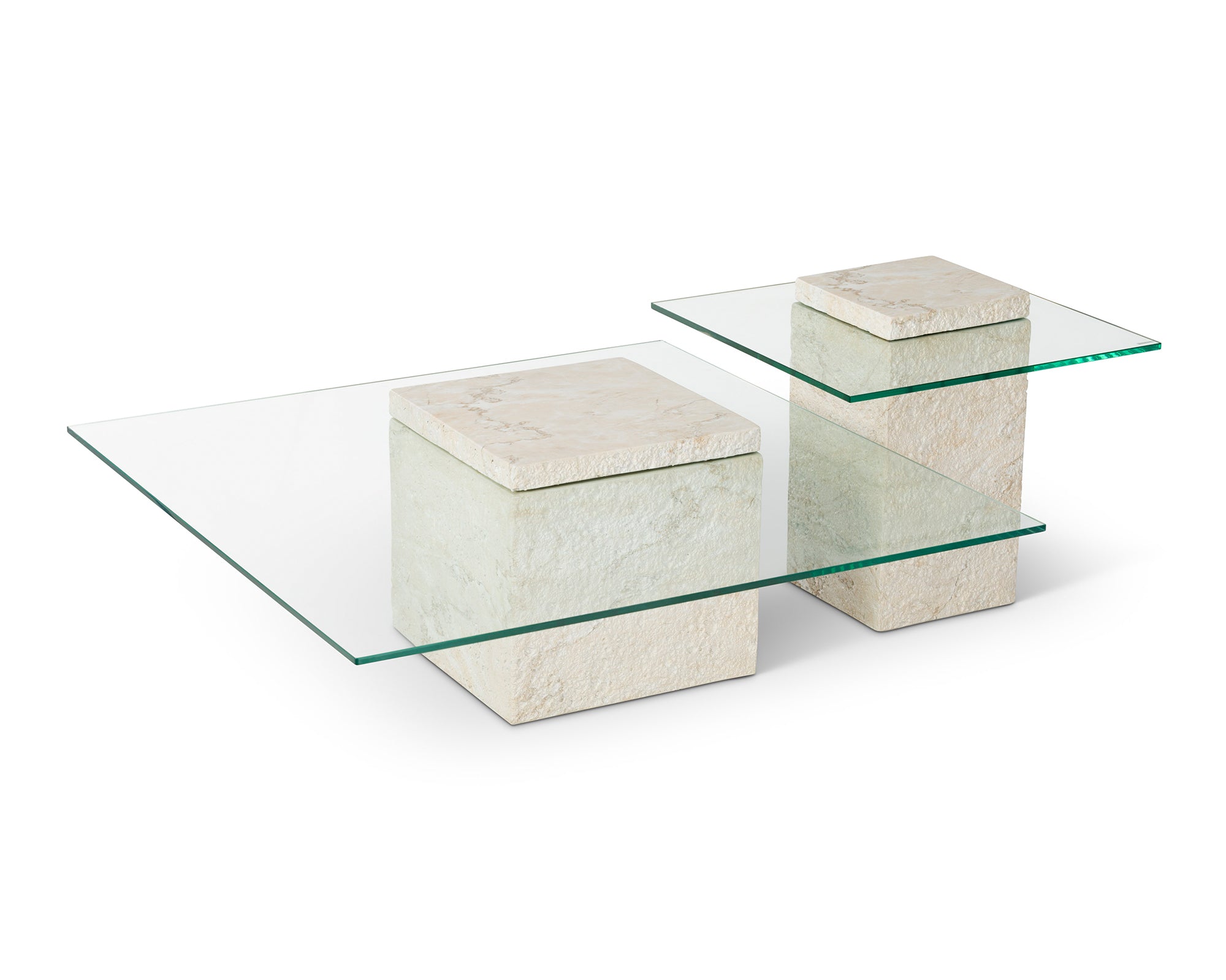 Rock Coffee Table - Beige Faux Marble