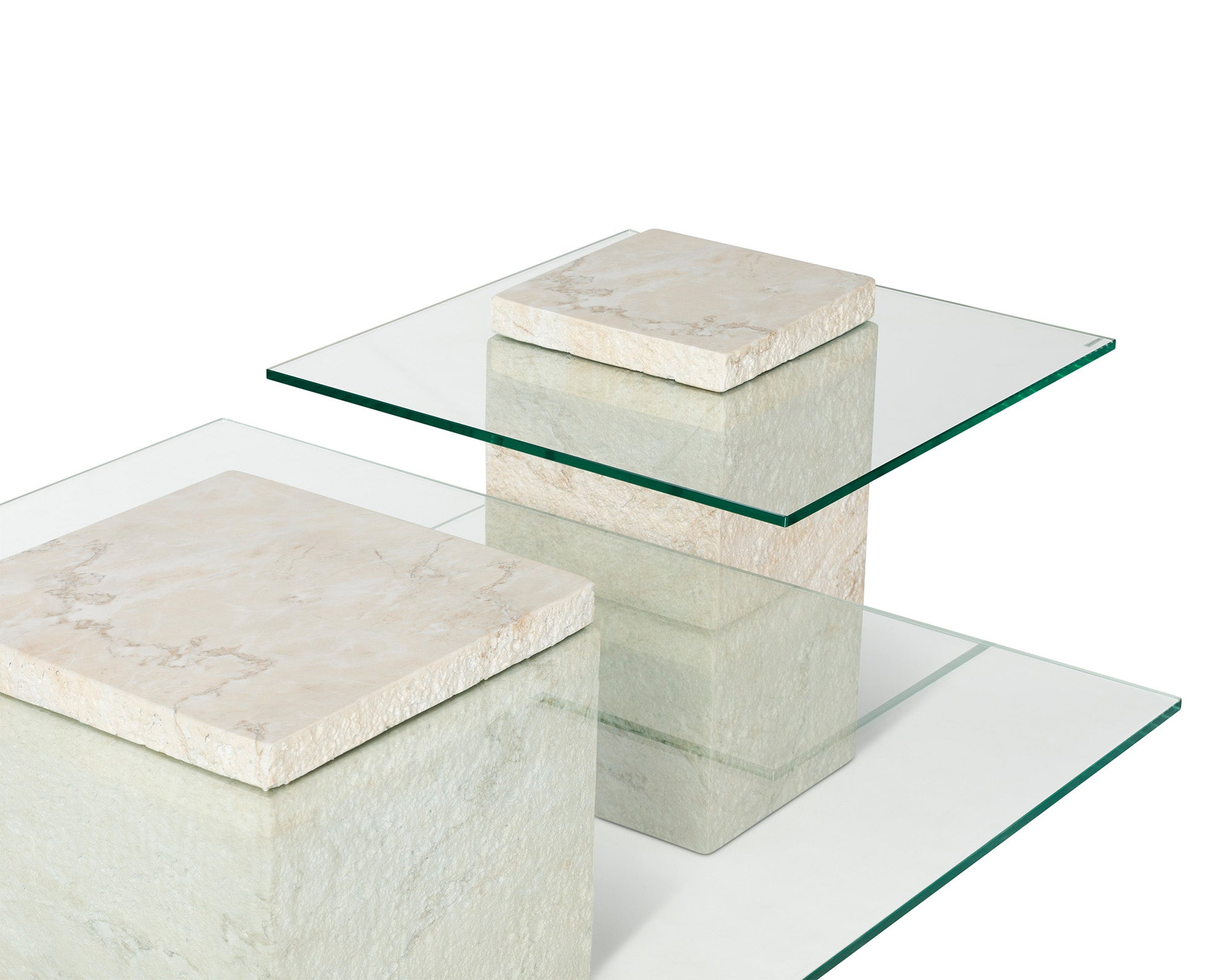 Rock Coffee Table - Beige Faux Marble