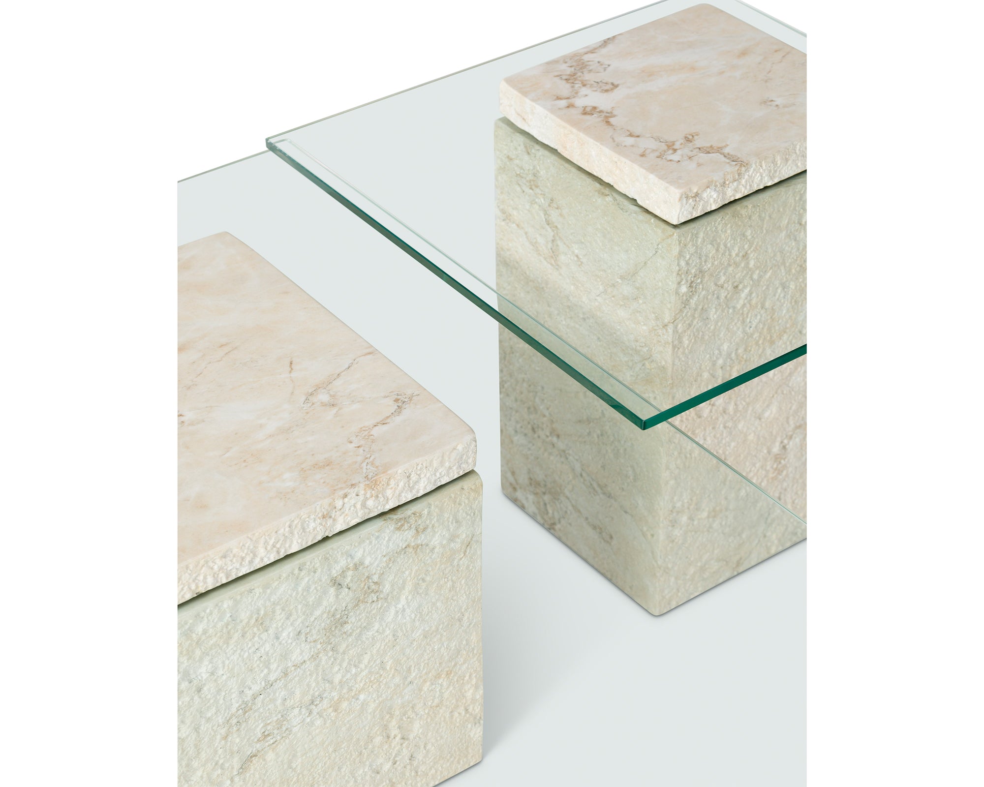 Rock Coffee Table - Beige Faux Marble