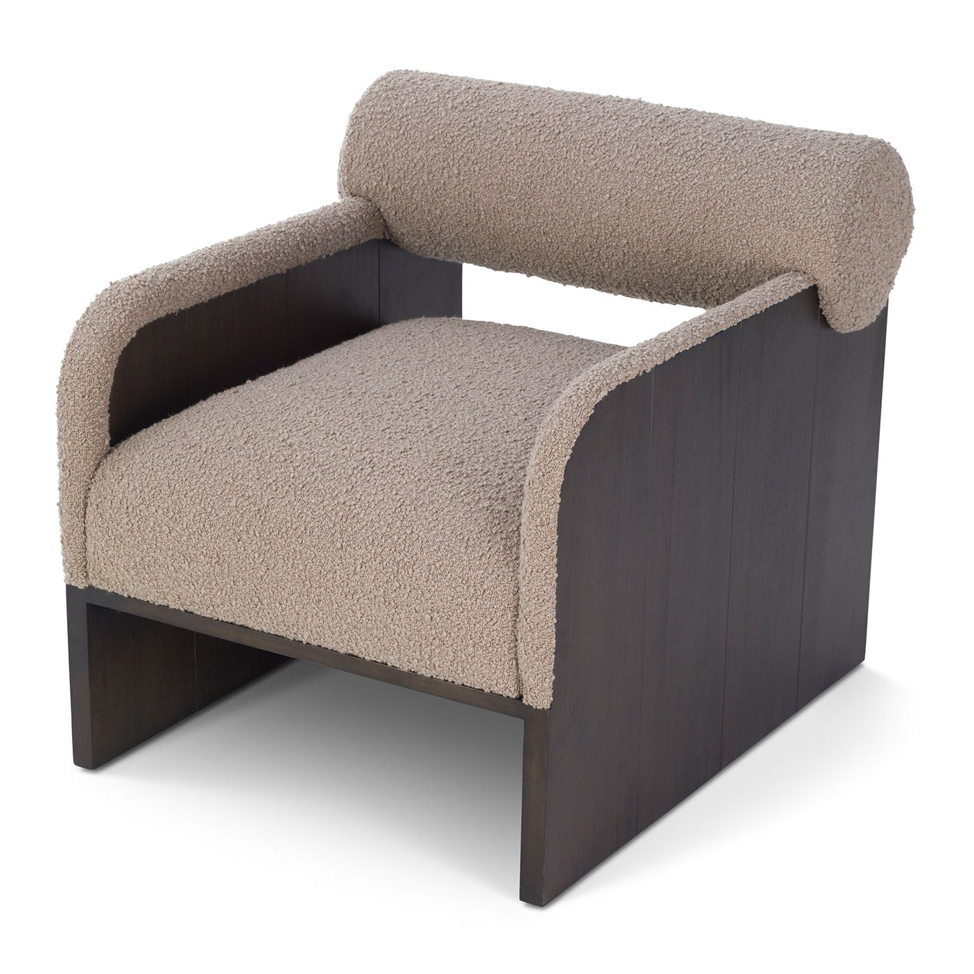 Elis Espresso Grey Boucle Armchair