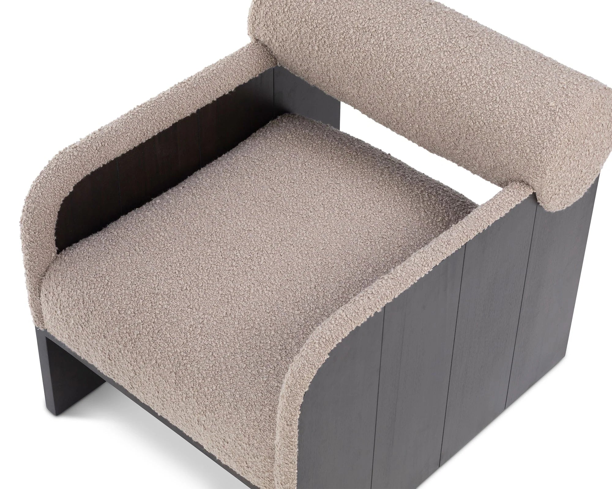 Elis Espresso Grey Boucle Armchair