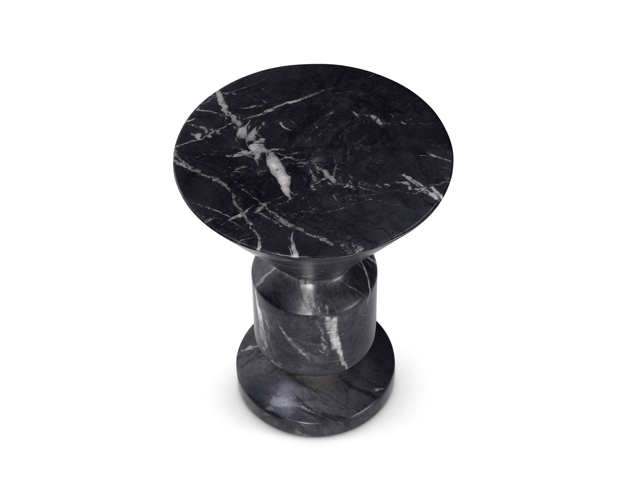 Argos Side Table - Black Marquina Faux Marble