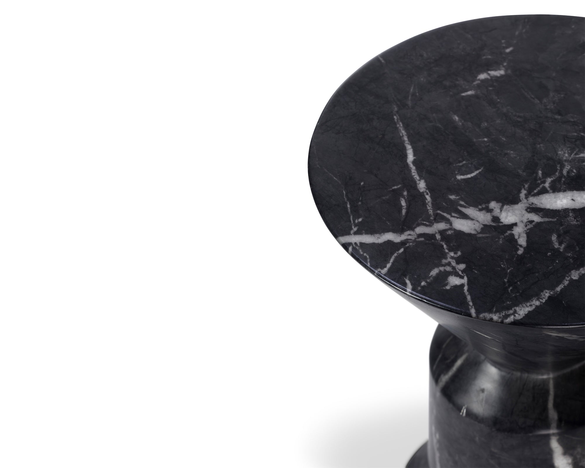 Argos Side Table - Black Marquina Faux Marble