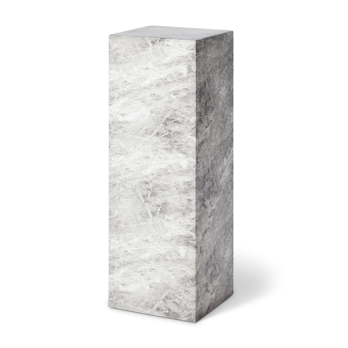 Grey Marble Pedestal Side Table Long