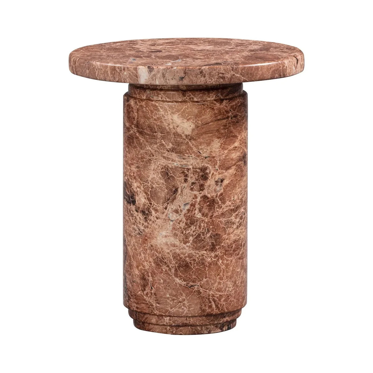Mila Rosso Levanto Brown Marble Side Table