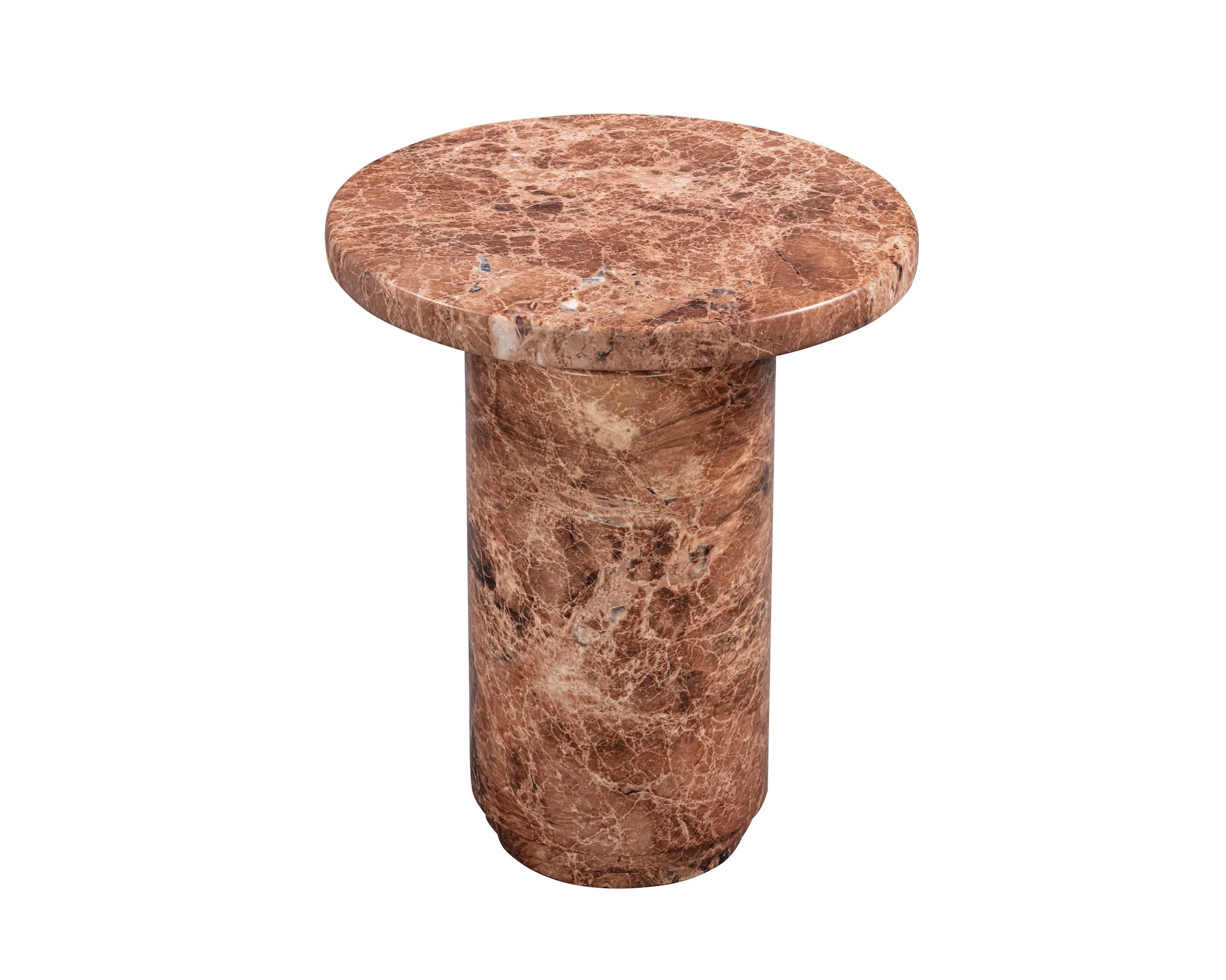 Mila Rosso Levanto Brown Marble Side Table