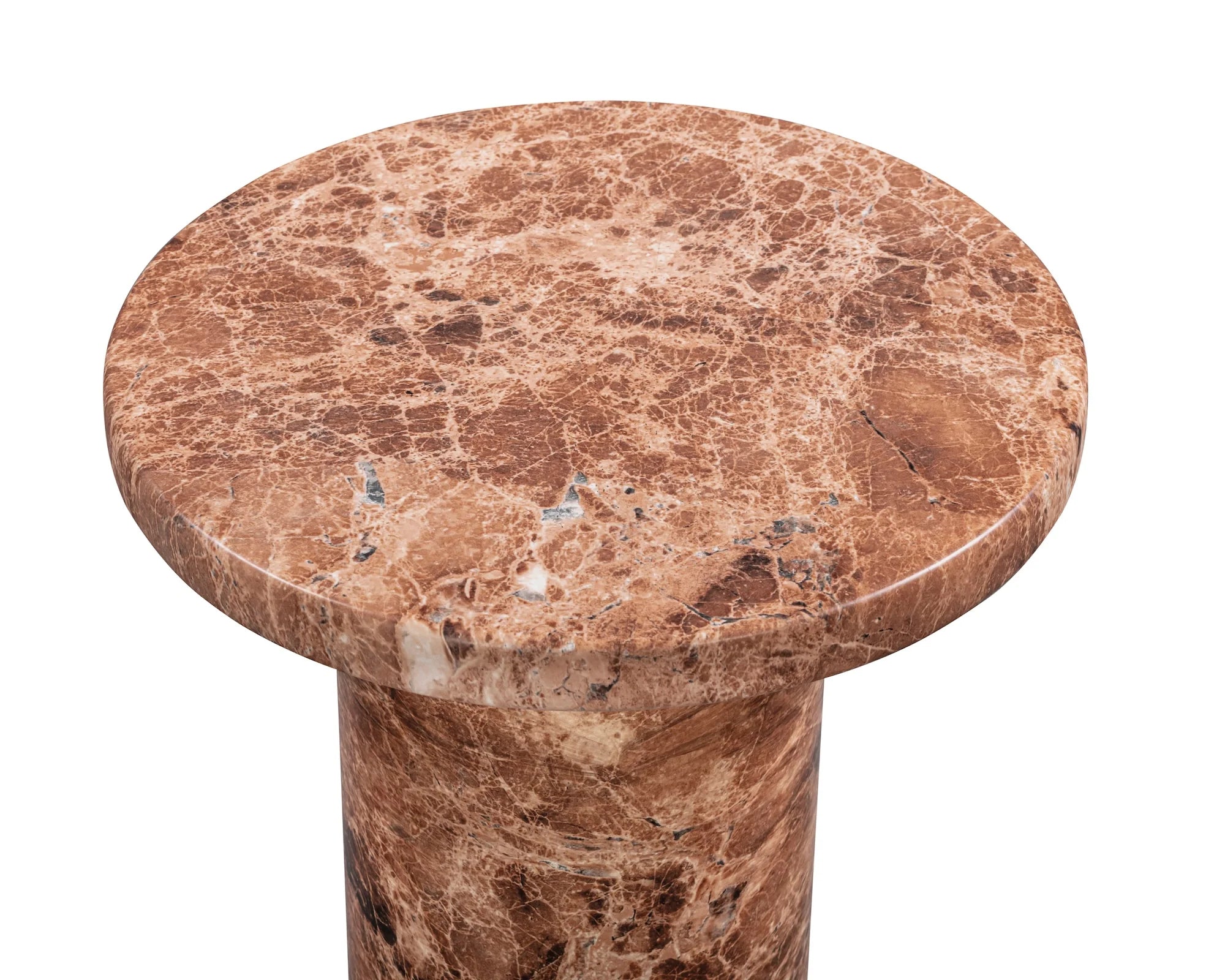 Mila Rosso Levanto Brown Marble Side Table