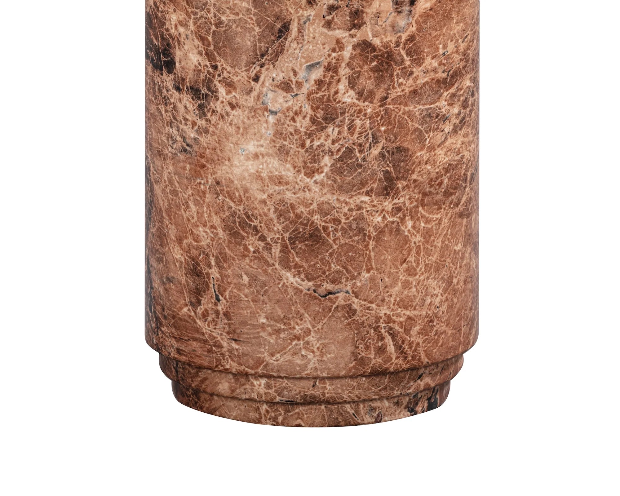 Mila Rosso Levanto Brown Marble Side Table