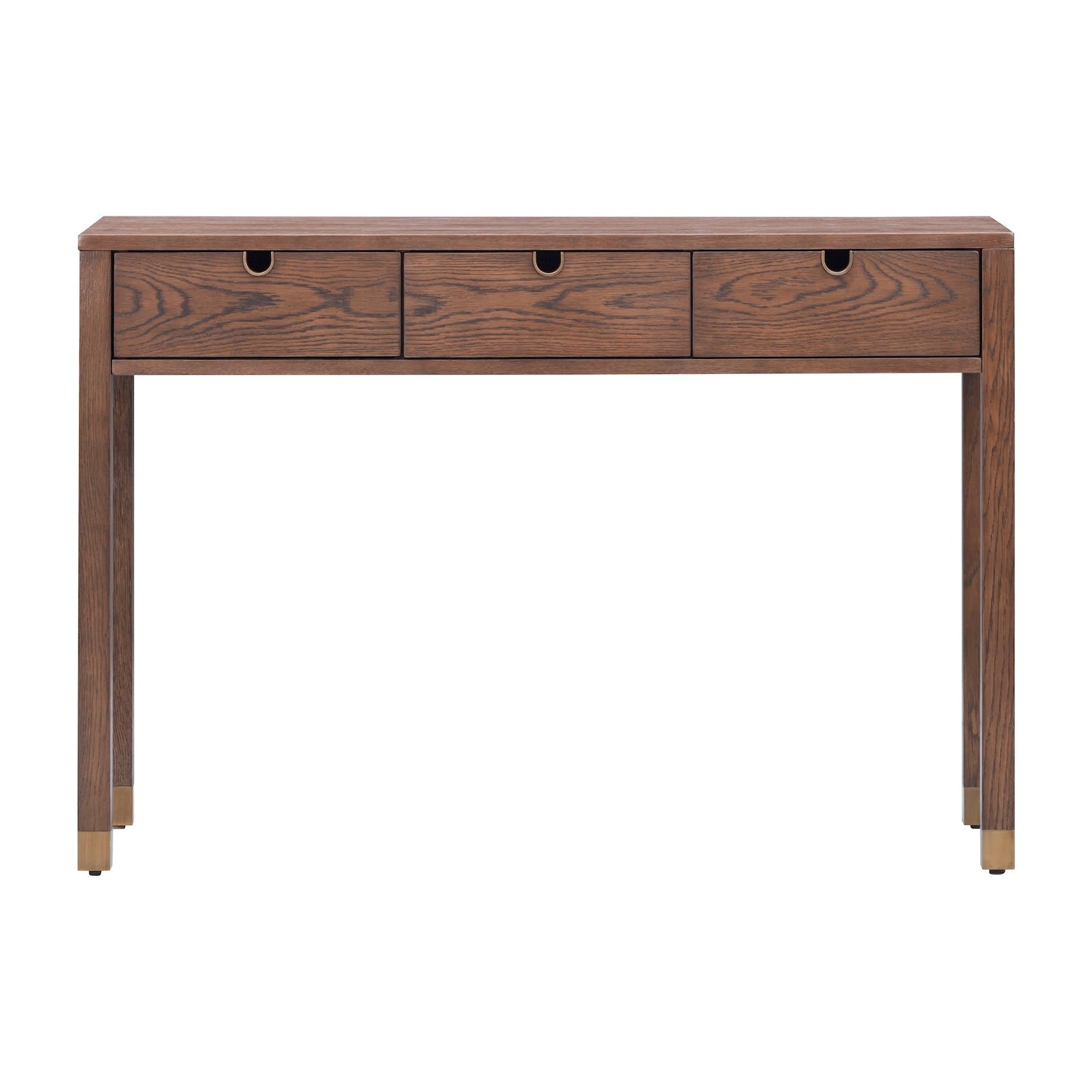 Alcudia Dark Brown Oak & Antique Brass Dressing Table