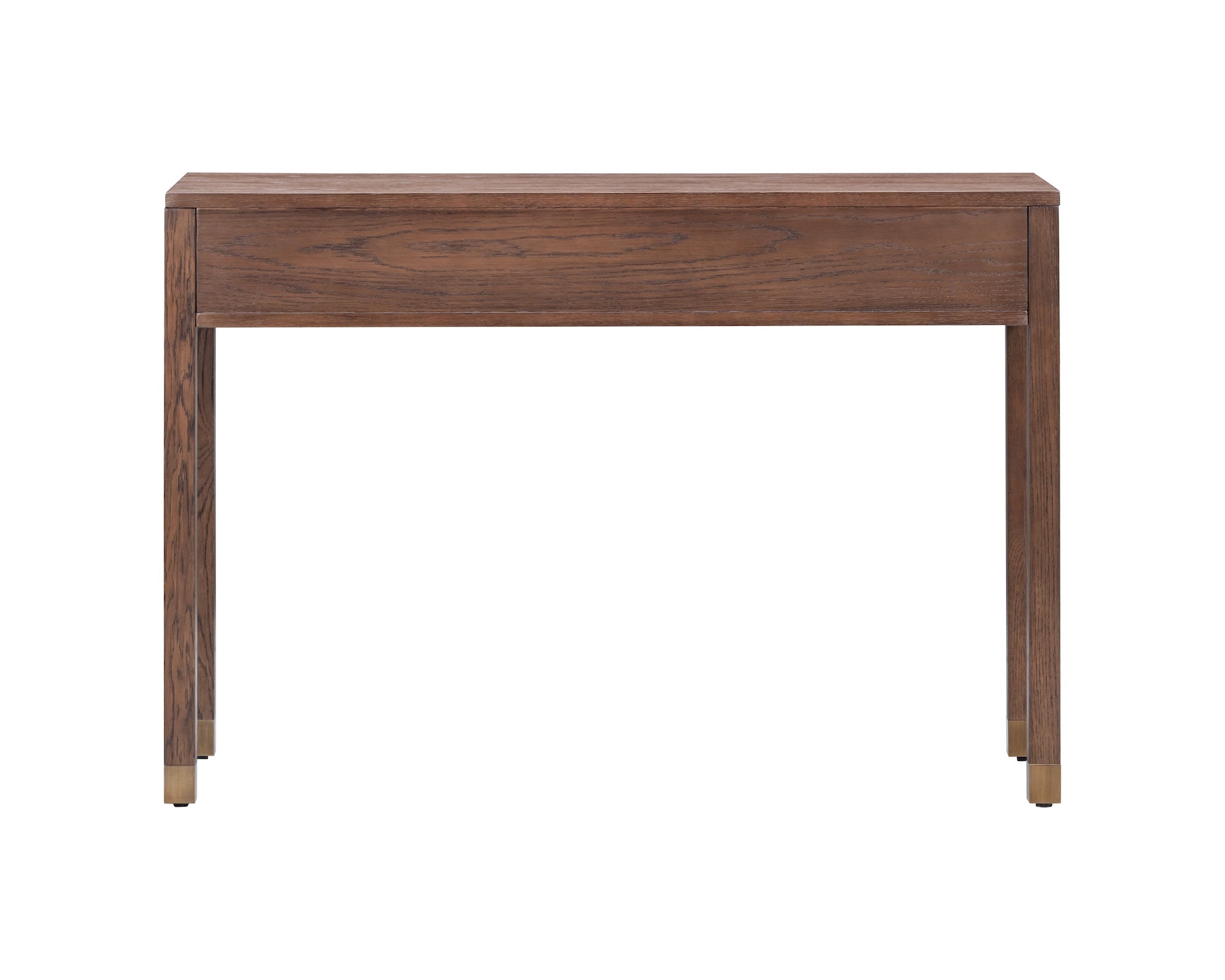 Alcudia Dressing Table - Dark Brown Oak & Antique Brass