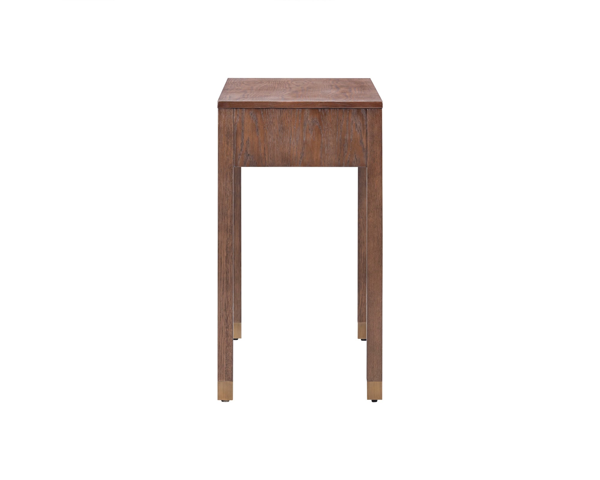 Alcudia Dressing Table - Dark Brown Oak & Antique Brass