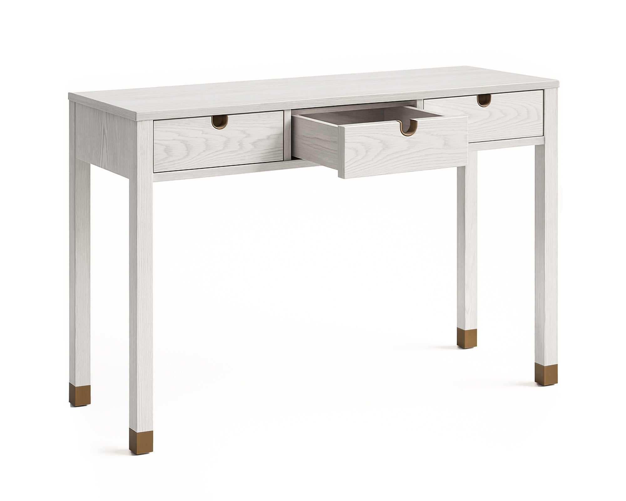 Alcudia Dressing Table - Ivory Brushed & Antique Brass