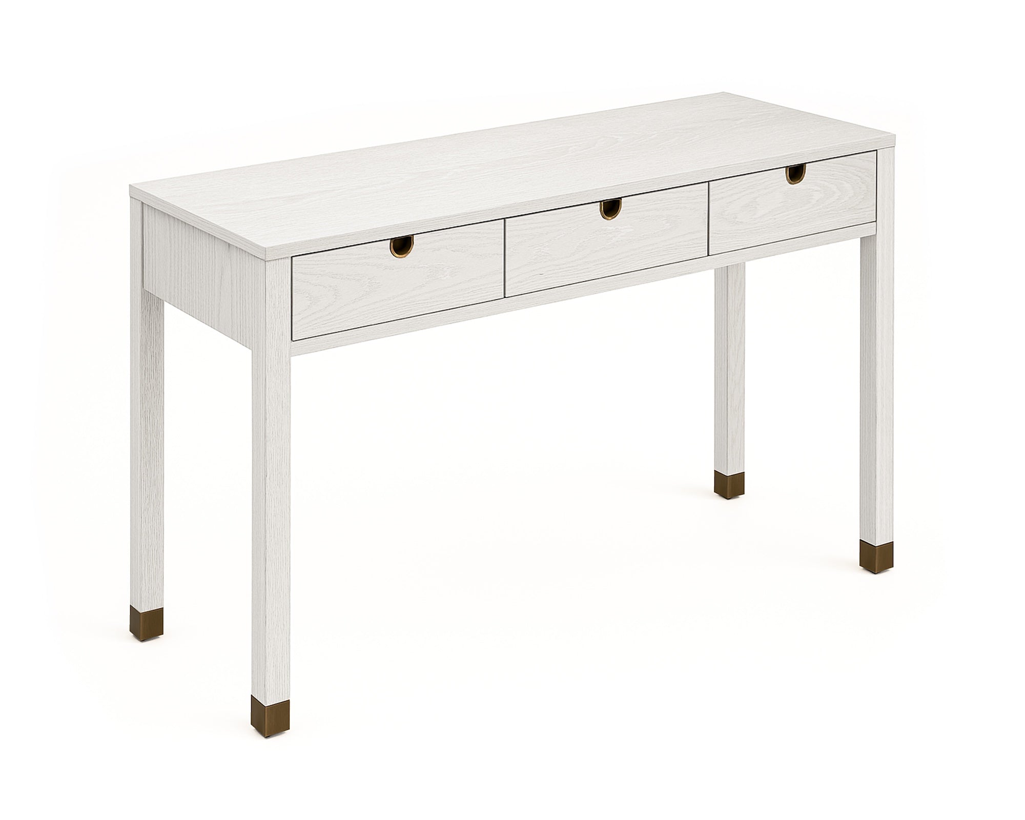 Alcudia Dressing Table - Ivory Brushed & Antique Brass