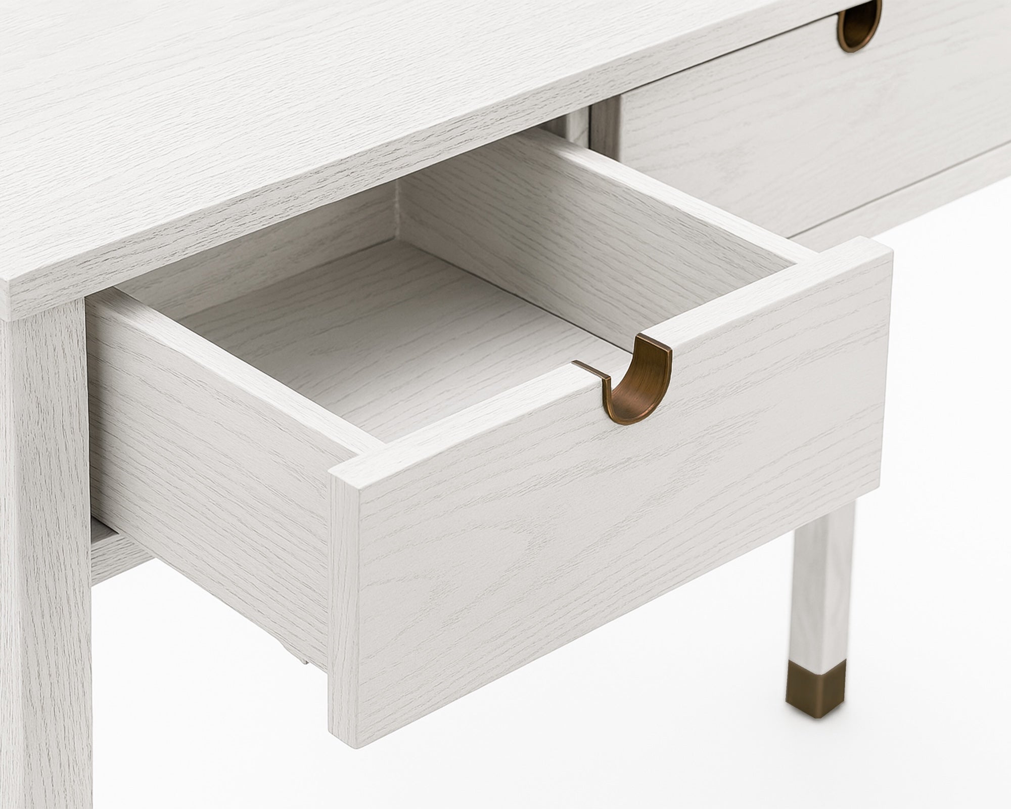 Alcudia Dressing Table - Ivory Brushed & Antique Brass