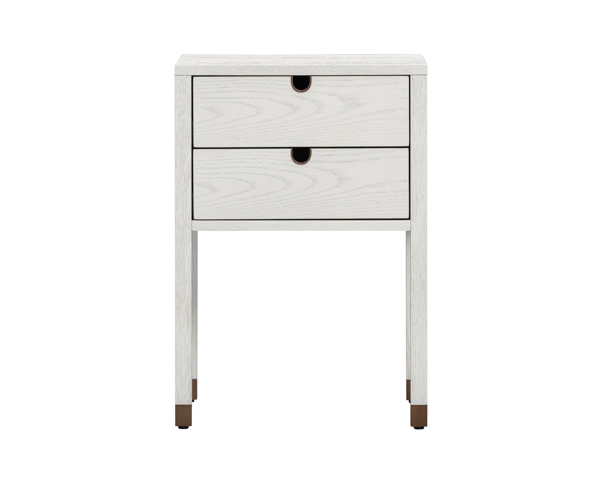 Alcudia Bedside Table - Ivory Brushed & Antique Brass