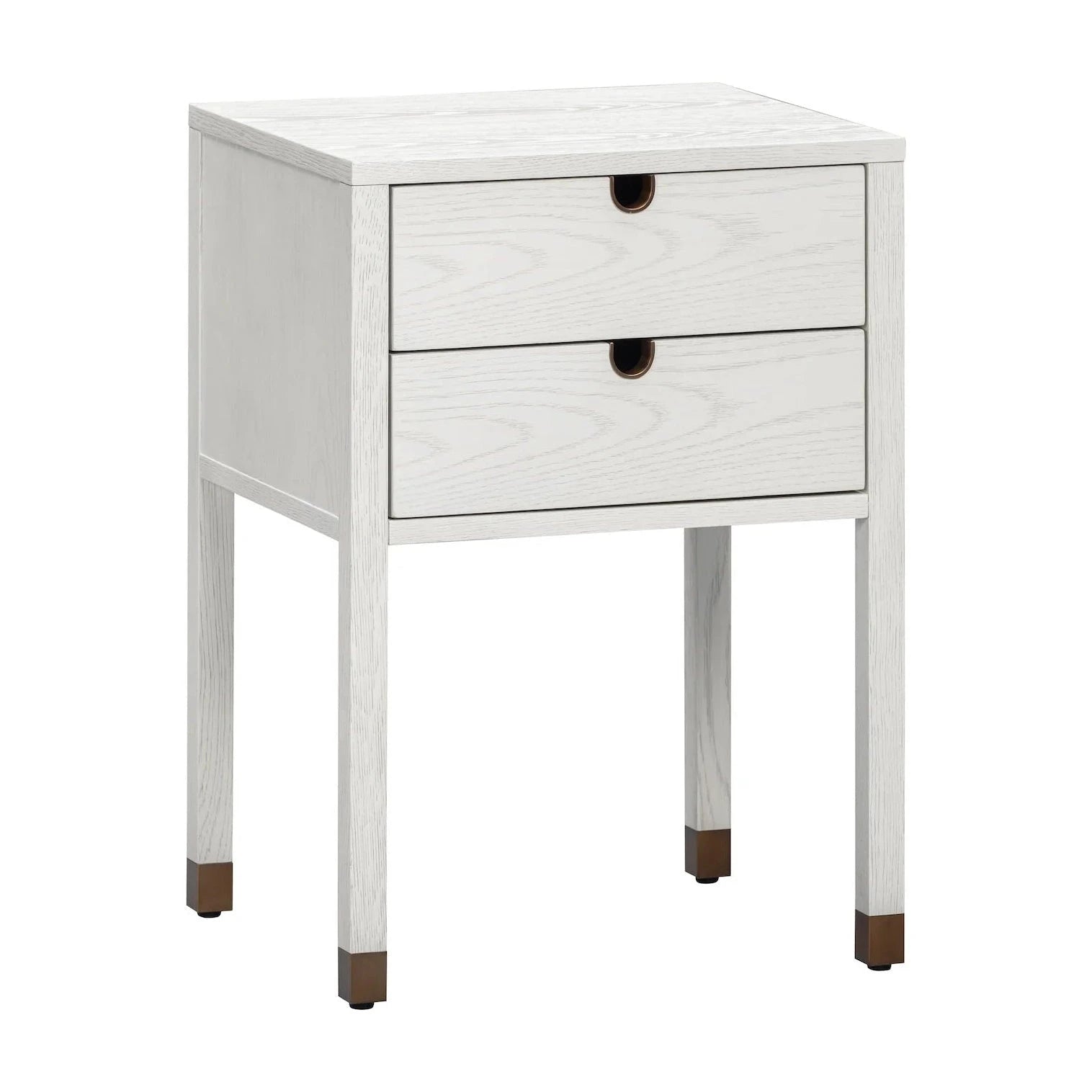 Alcudia Ivory Brushed & Antique Brass Bedside Table