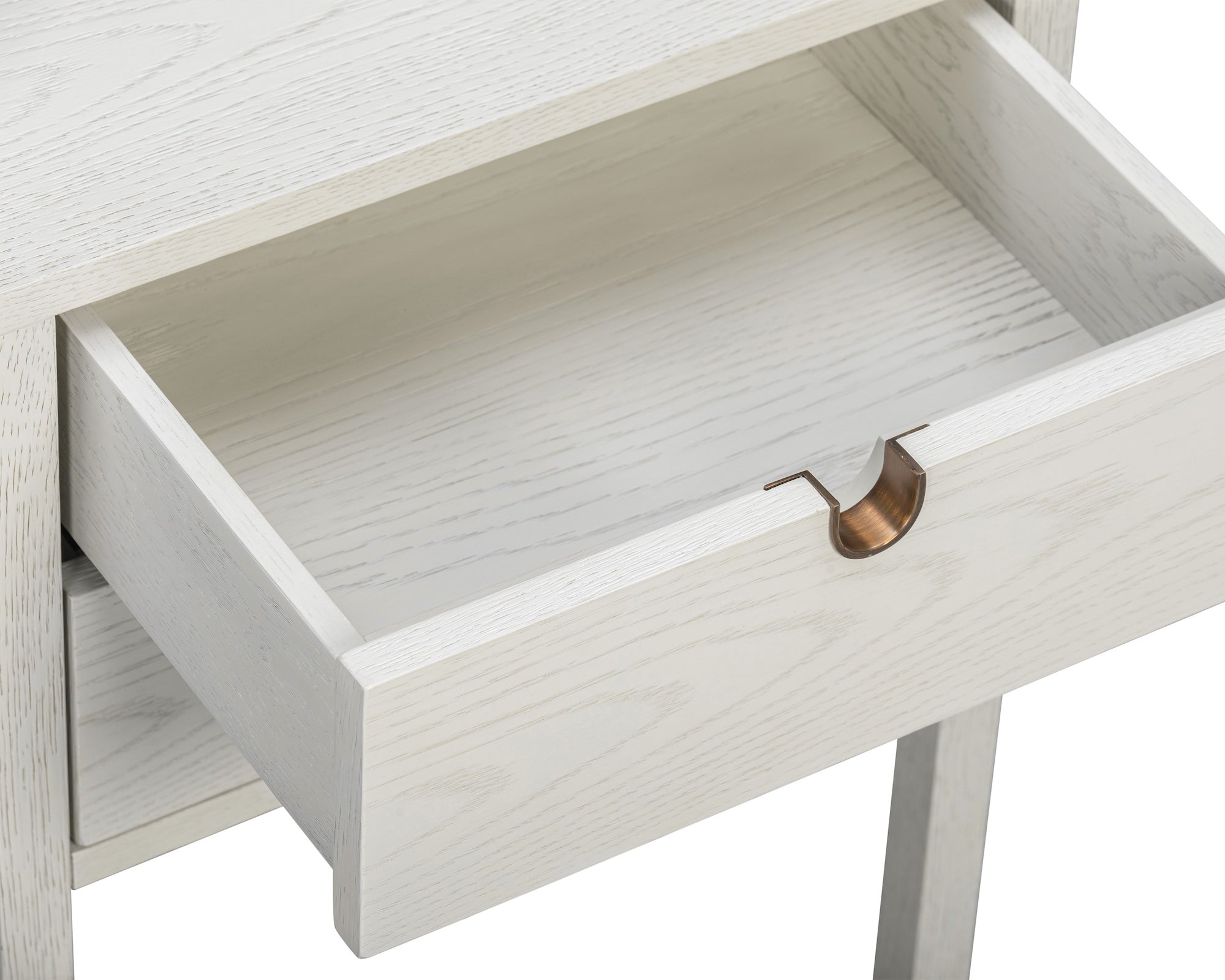 Alcudia Bedside Table - Ivory Brushed & Antique Brass