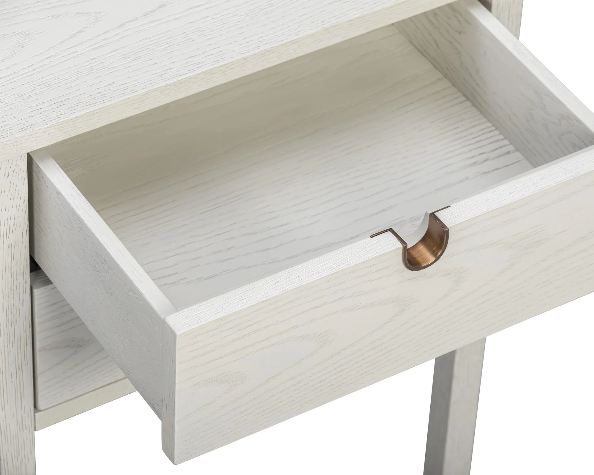 Alcudia Ivory Brushed & Antique Brass Bedside Table