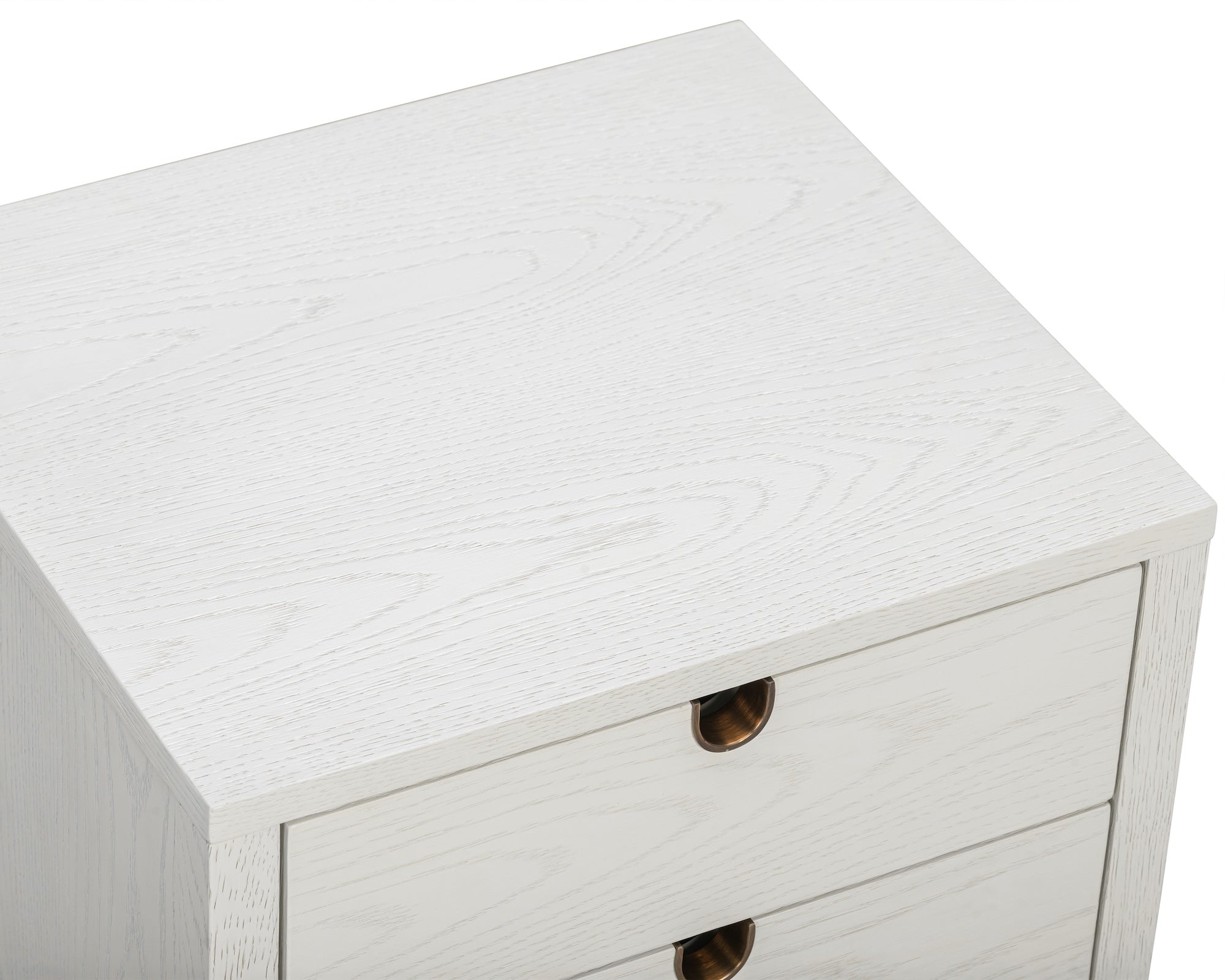 Alcudia Bedside Table - Ivory Brushed & Antique Brass