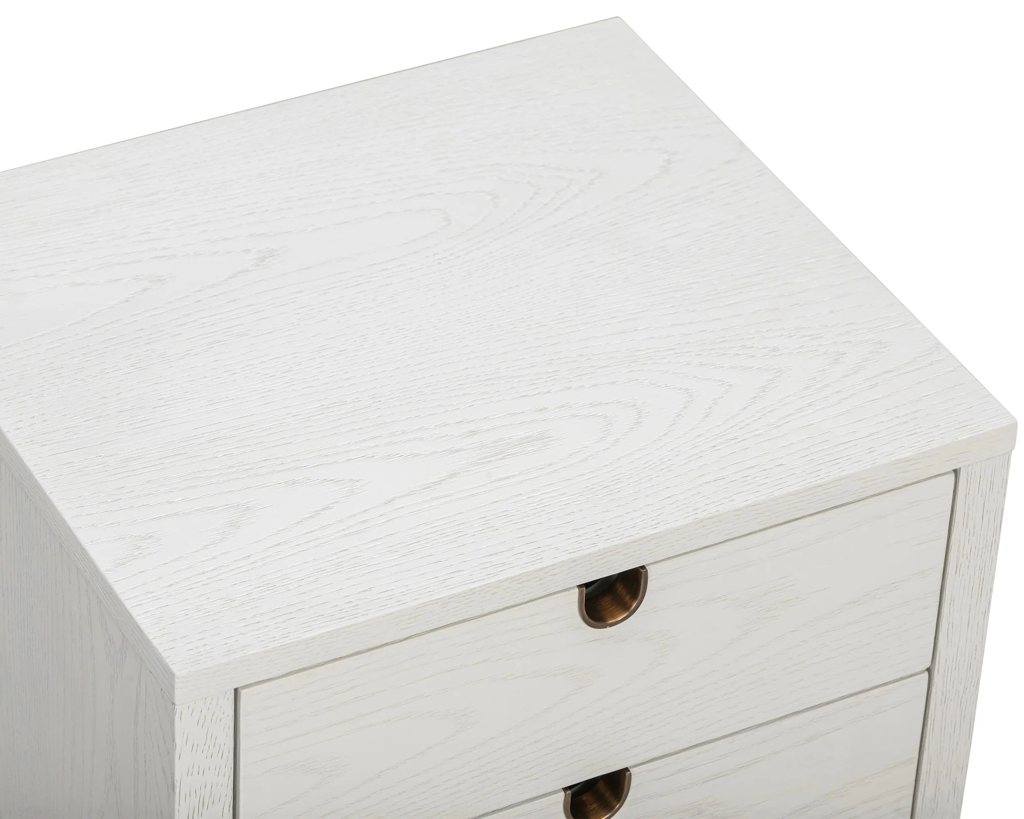 Alcudia Ivory Brushed & Antique Brass Bedside Table