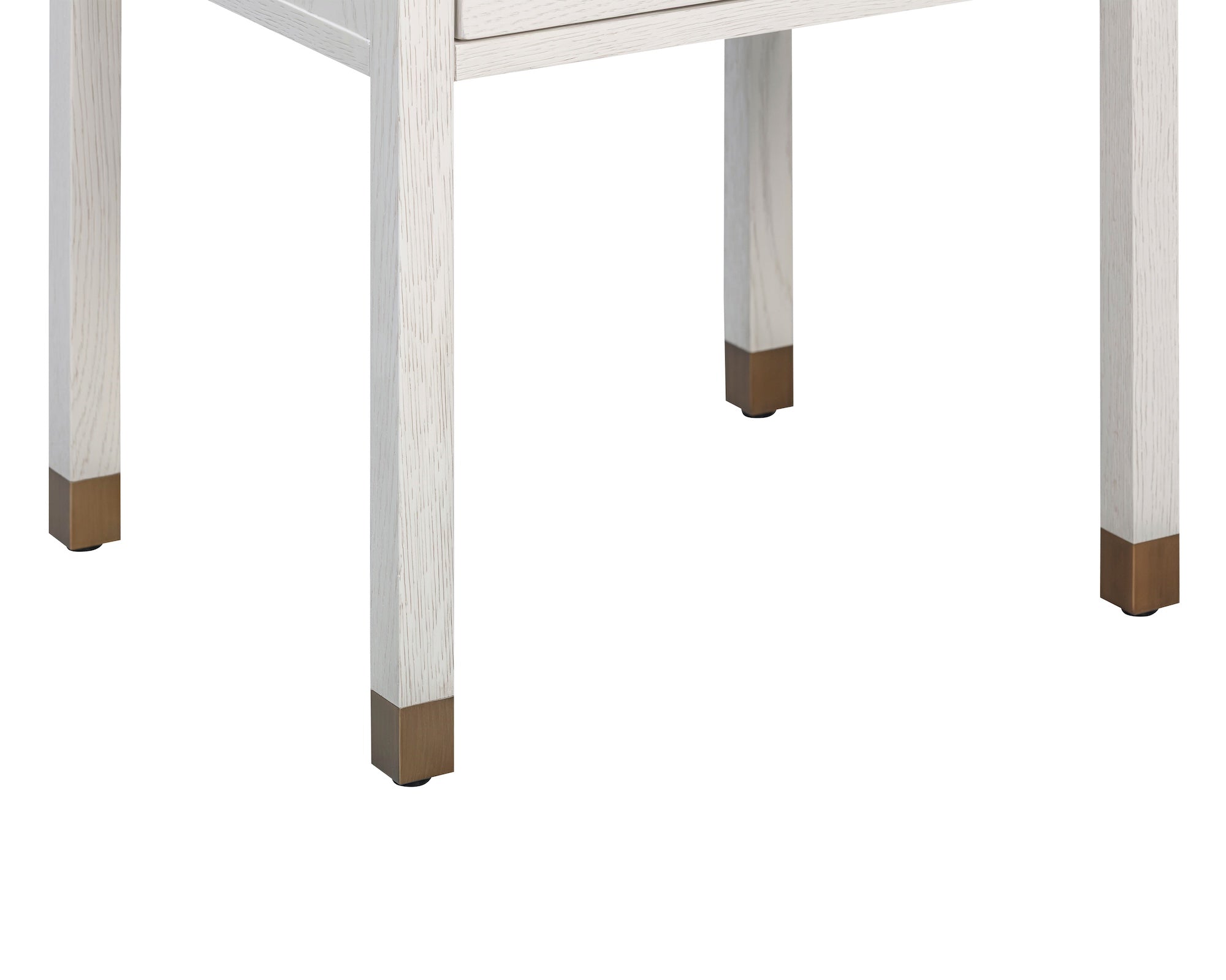 Alcudia Bedside Table - Ivory Brushed & Antique Brass