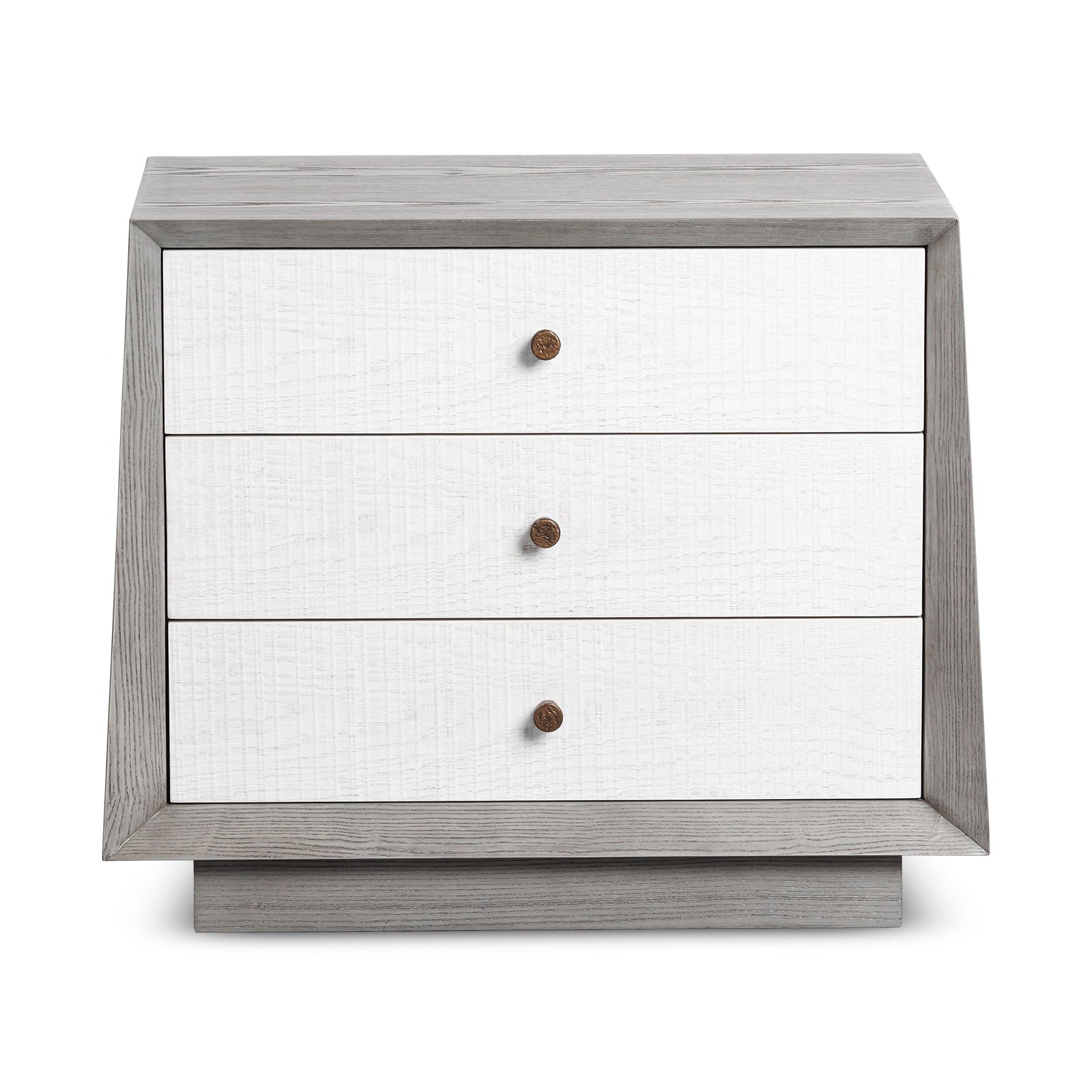 Otilia Silver Grey & White Saw Cut Bedside Table