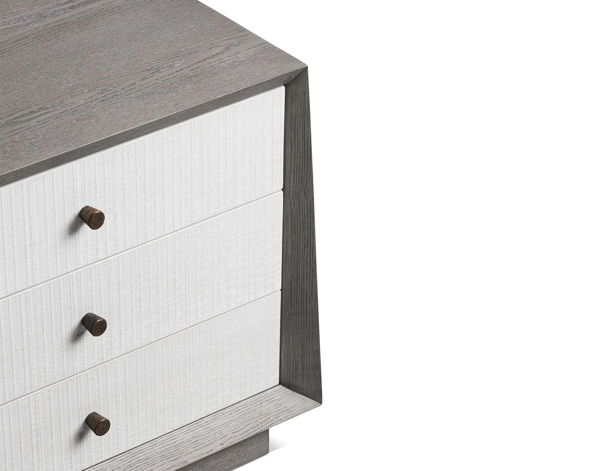 Otilia Silver Grey & White Saw Cut Bedside Table