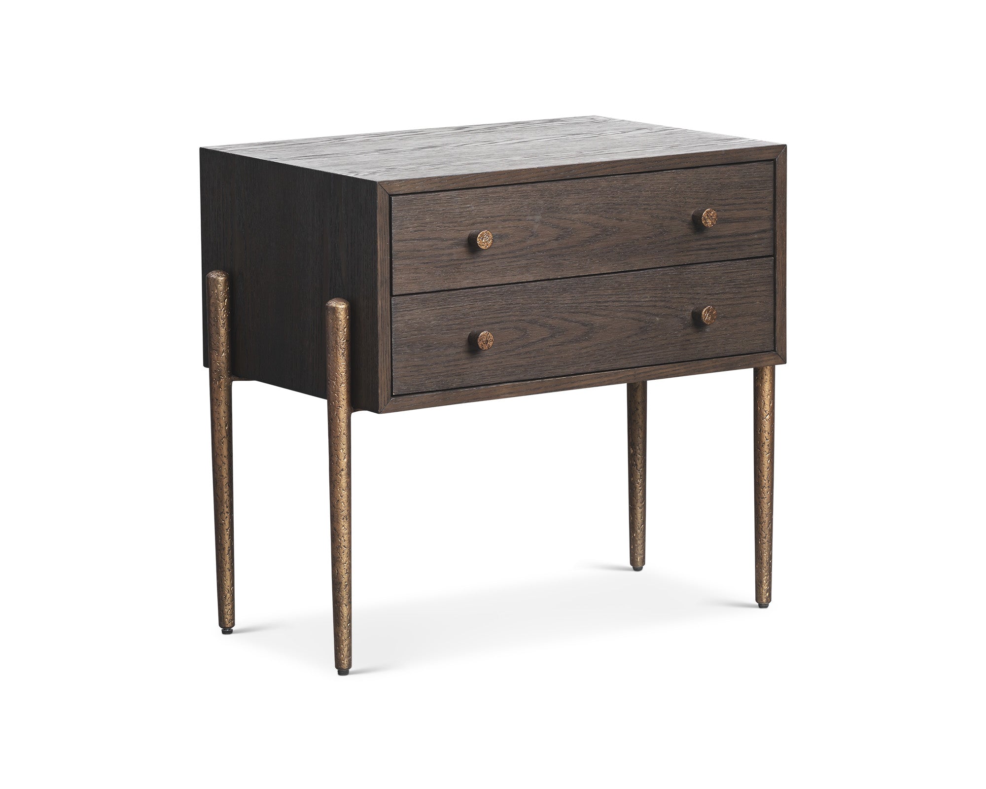 Nella Bedside Table - Dark Brushed Brown